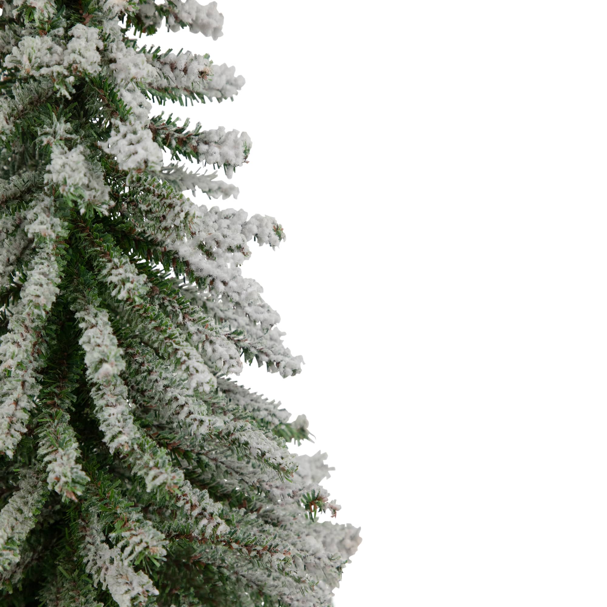 18" Unlit Flocked Downswept Mini Village Pine Artificial Christmas Tree in Burlap Base