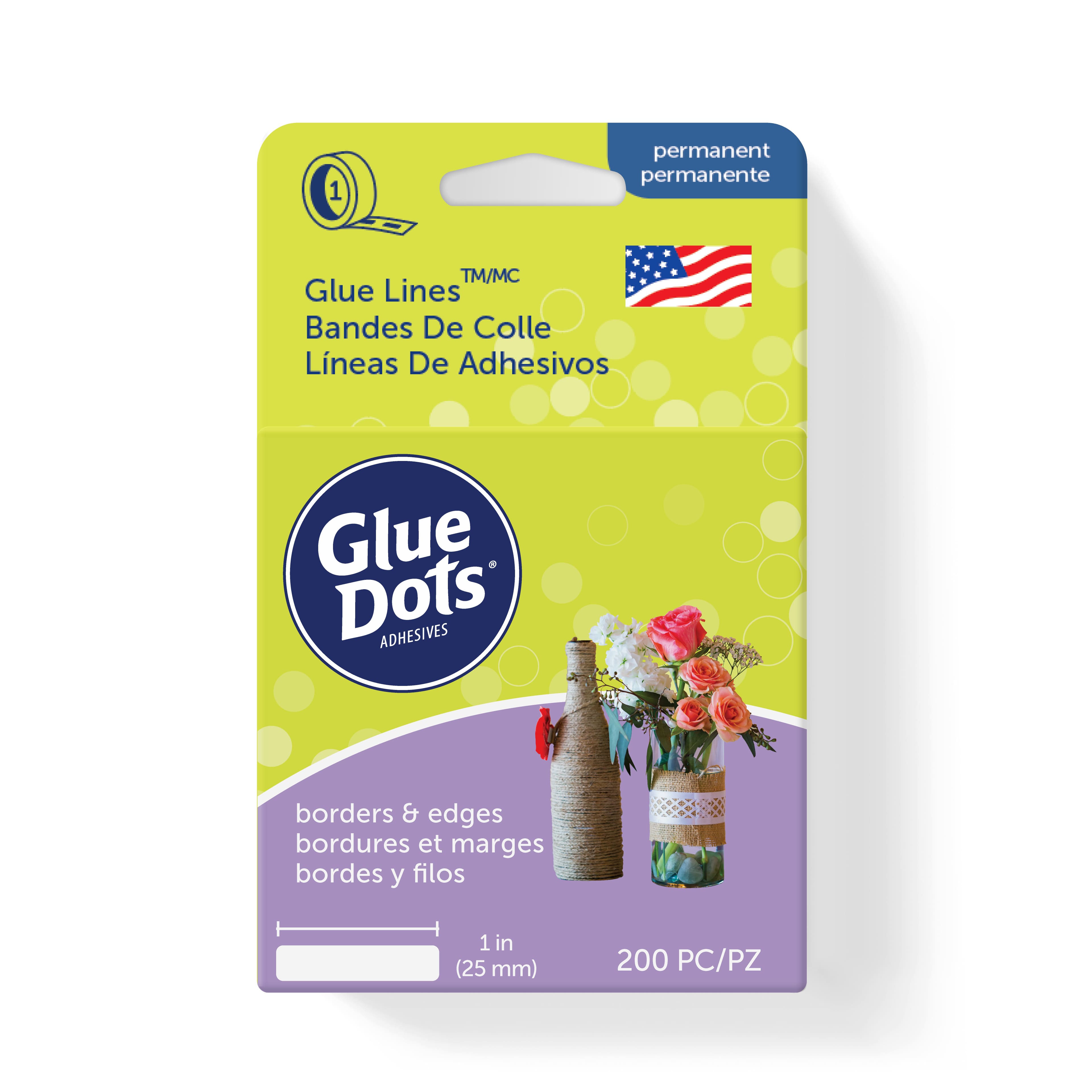 8 Pack: 200 ct. (1,600 total) Glue Dots® Glue Lines™ Permanent Adhesives