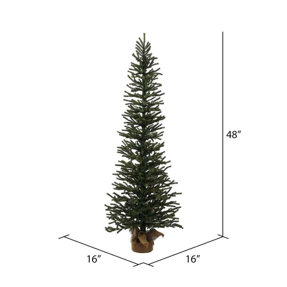 4ft. Unlit Pine Artificial Christmas Tree in Burlap Base