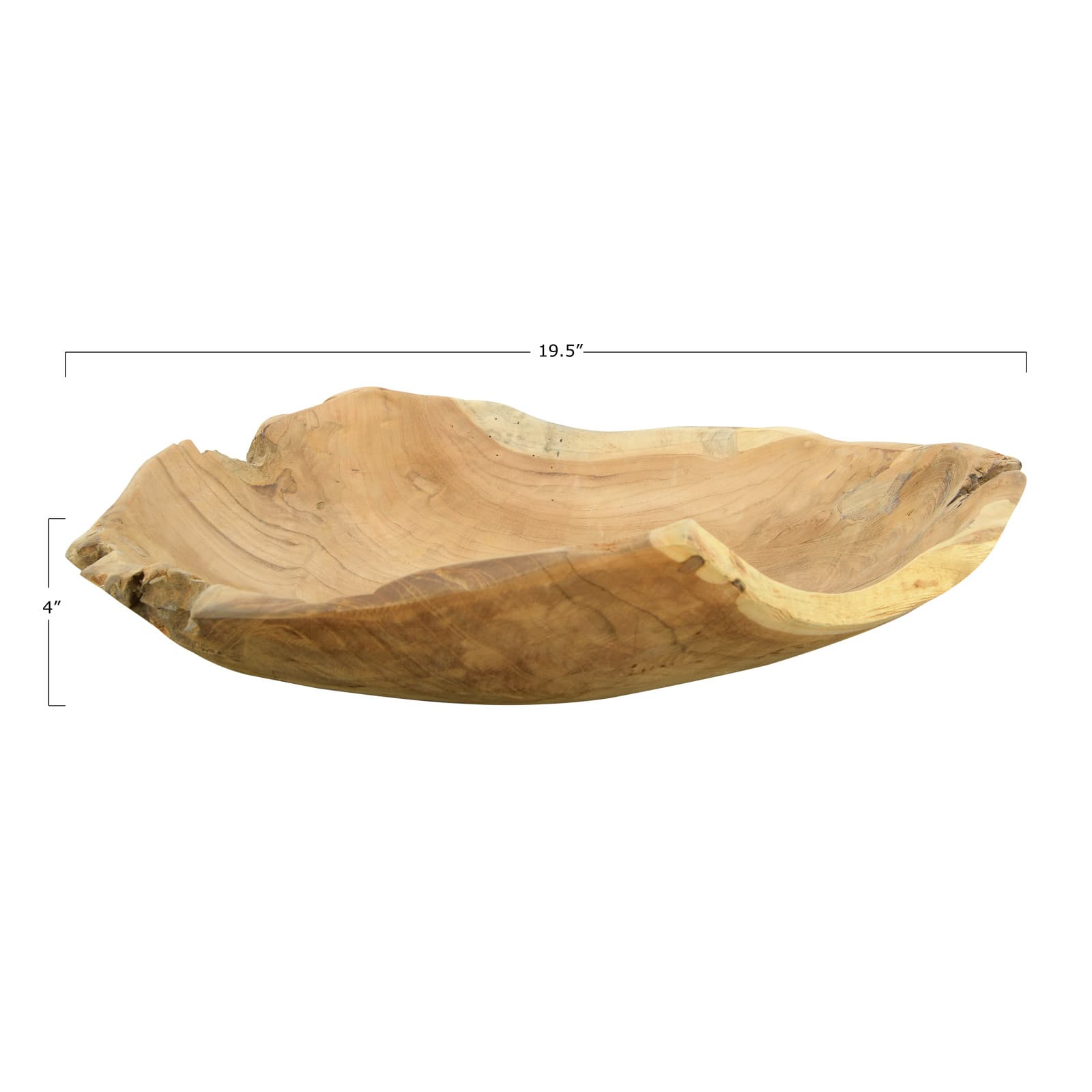 Hello Honey® 4" Assorted Large Teak Wood Bowl