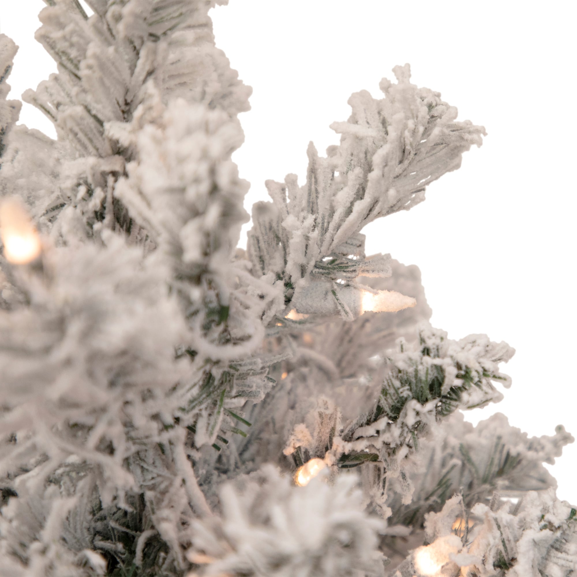 3ft. Pre-Lit Heavily Flocked Madison Pine Medium Artificial Christmas Tree, Clear Lights