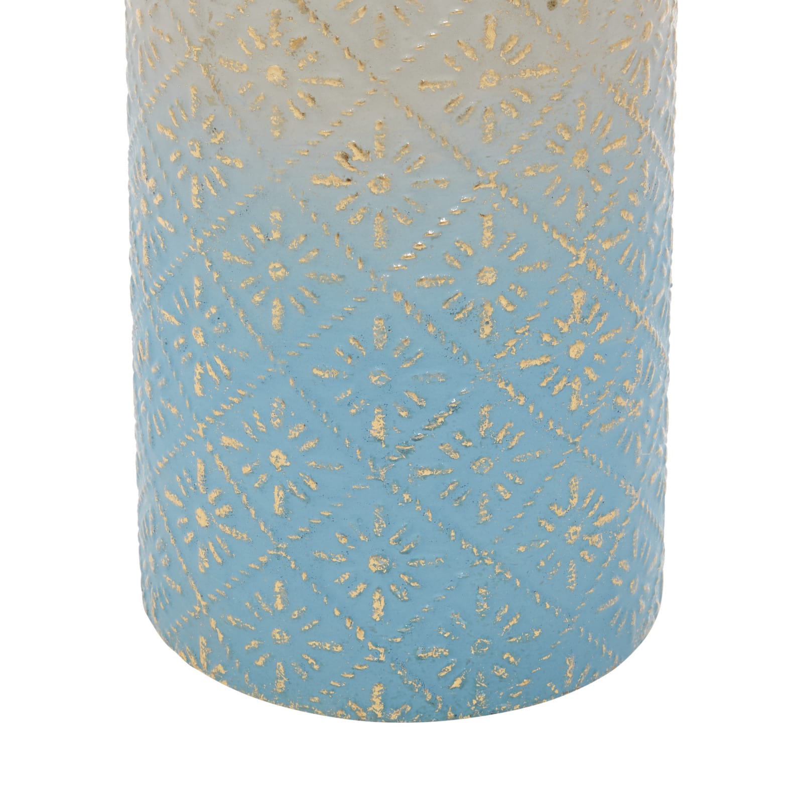 Set of 3 Blue Metal Coastal Style Vase, 27", 24", 20"