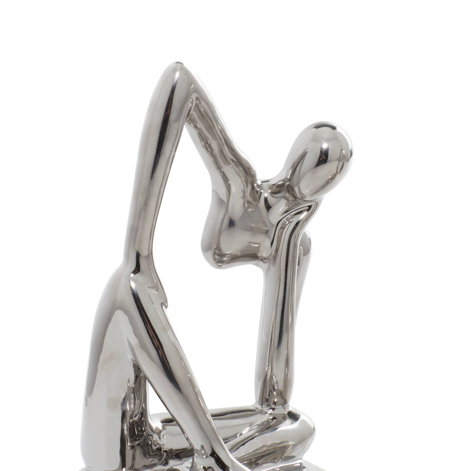 CosmoLiving by Cosmopolitan Silver Ceramic Sculpture Set