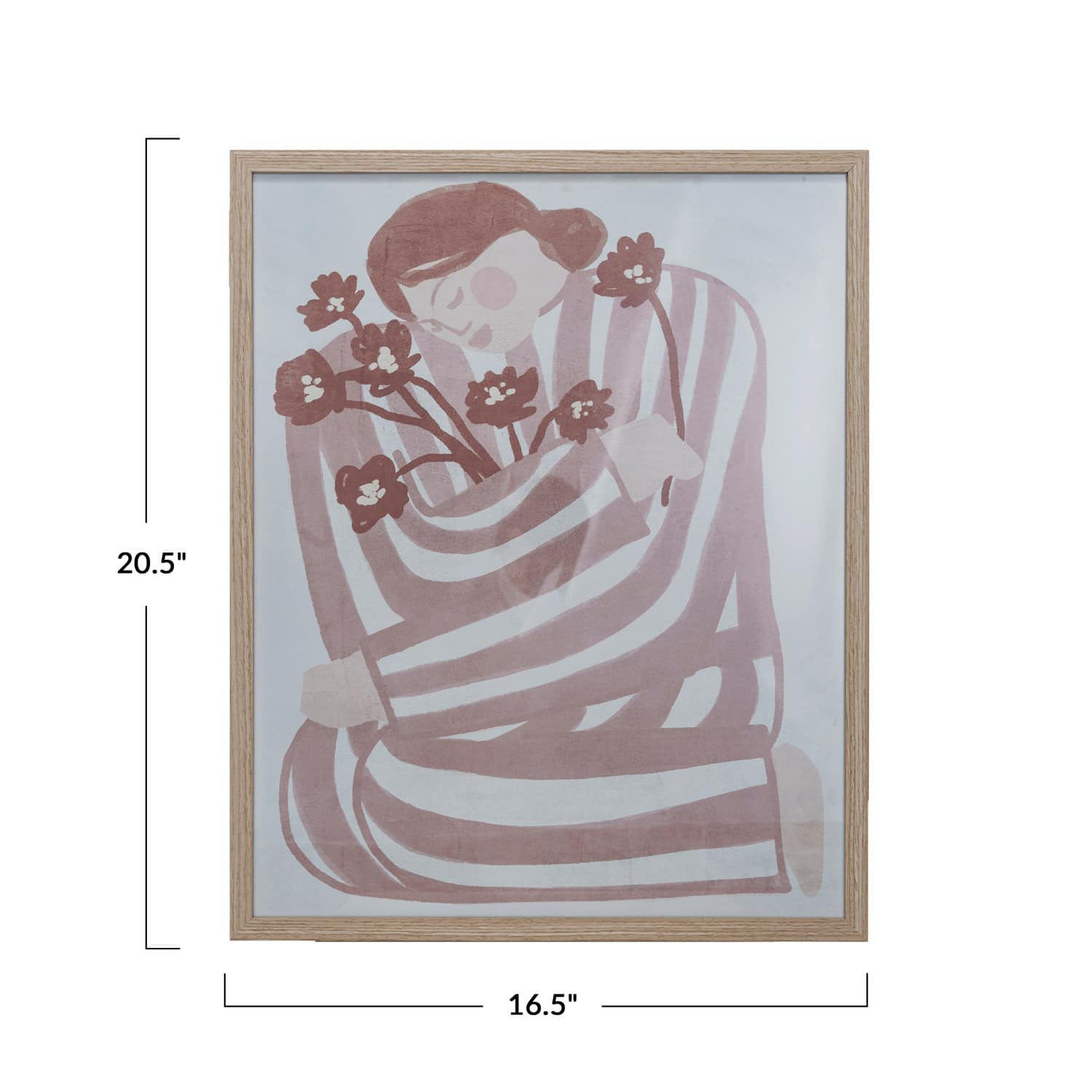 Hello Honey® Multicolor Woman & Flowers Reclaimed Wood & Glass Wall Art