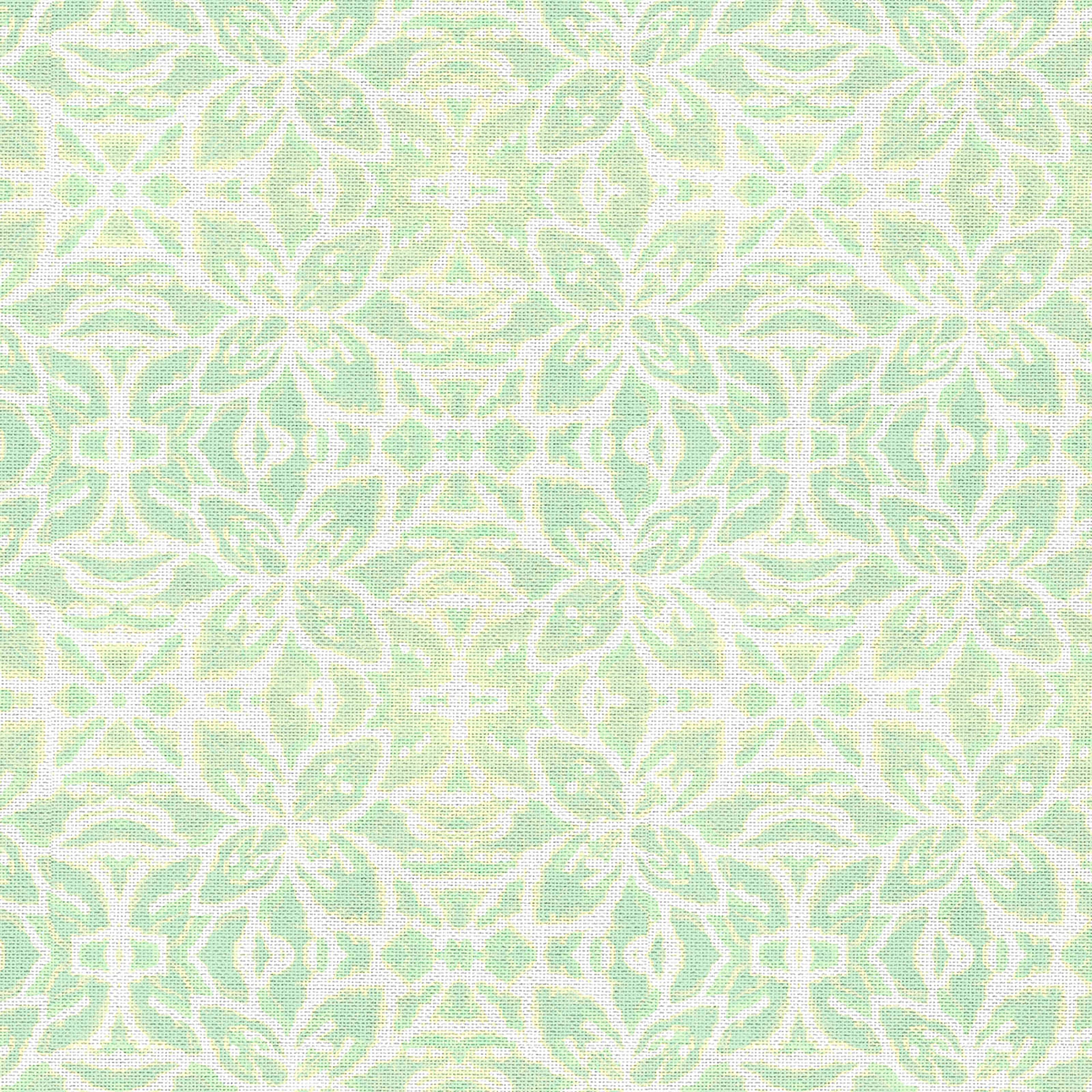 Fabric Editions Abstract Green Daisy Cotton Fabric
