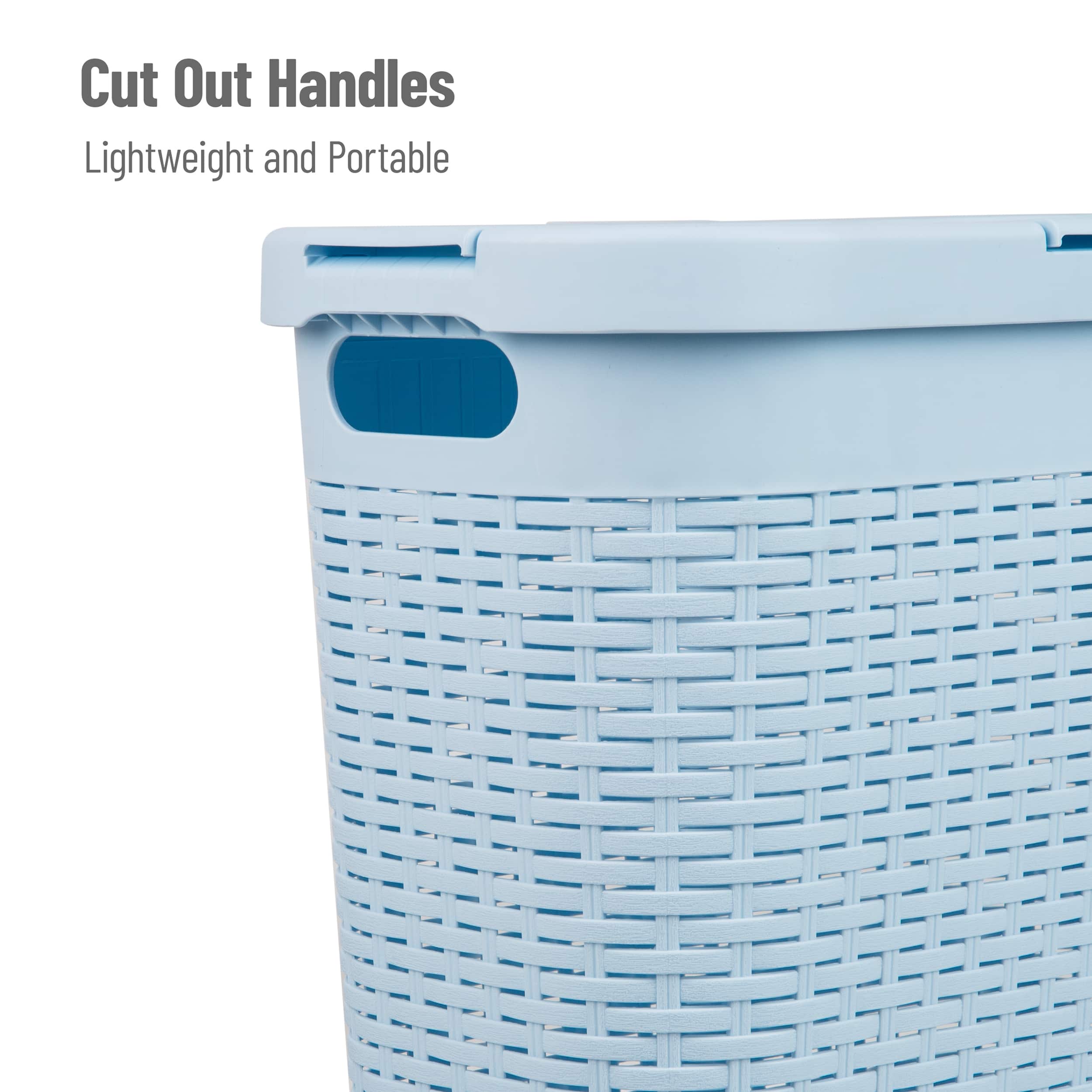 Mind Reader 40L Slim Plastic Wicker Laundry Hamper