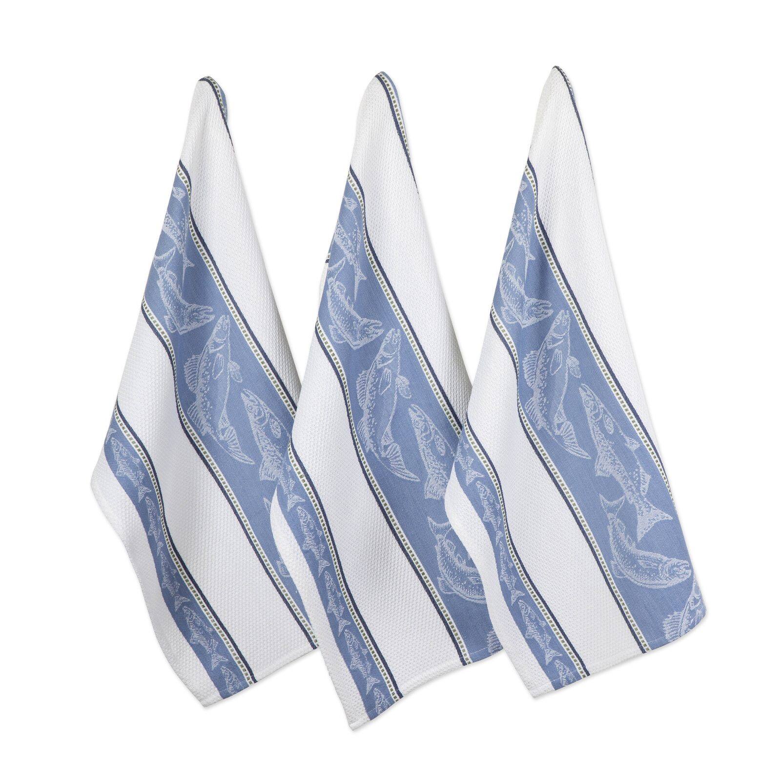 DII® Fish Jacquard Dishtowel, 3ct.