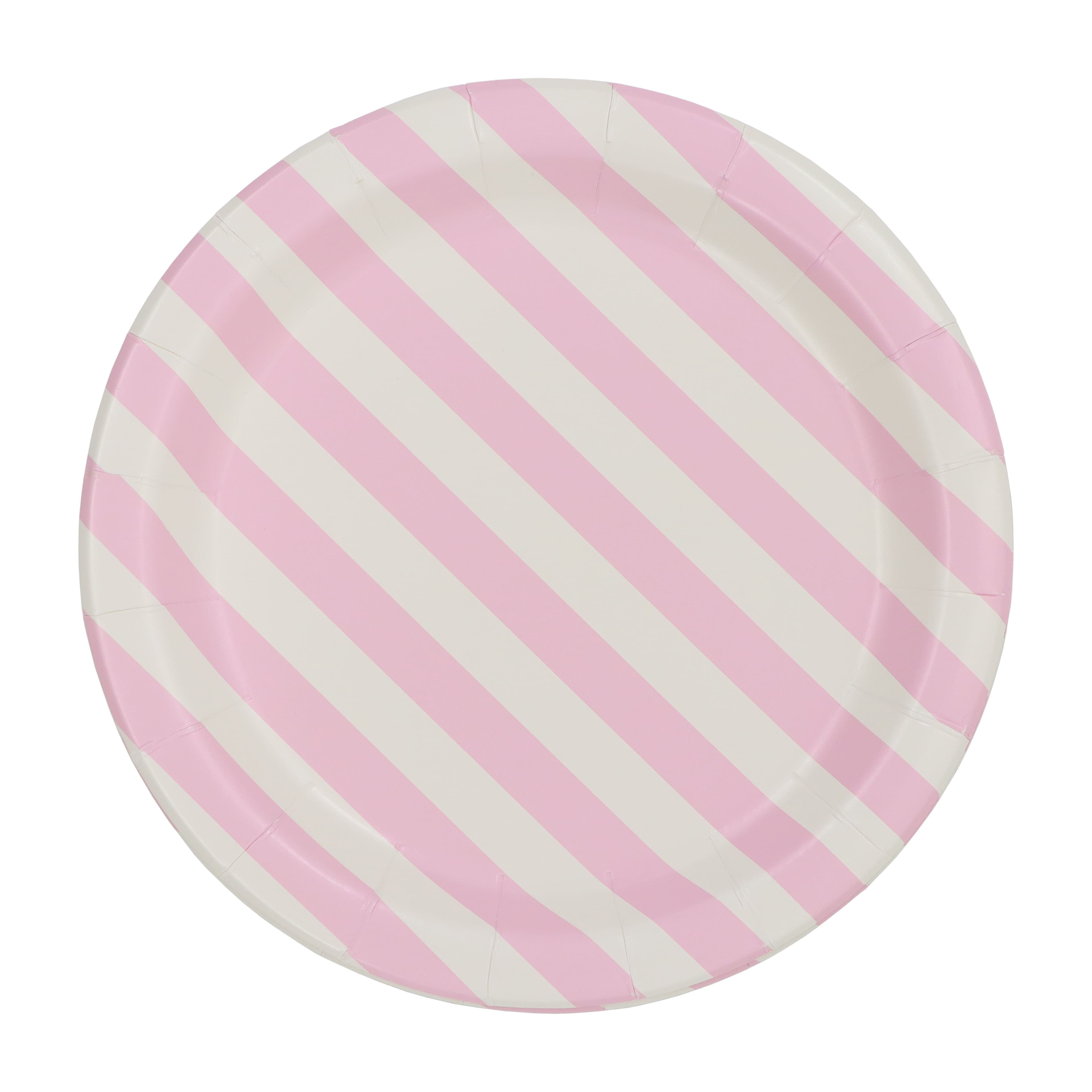 24 Packs: 10 ct. (240 total) 7" Pink & White Striped Plates by Celebrate It™