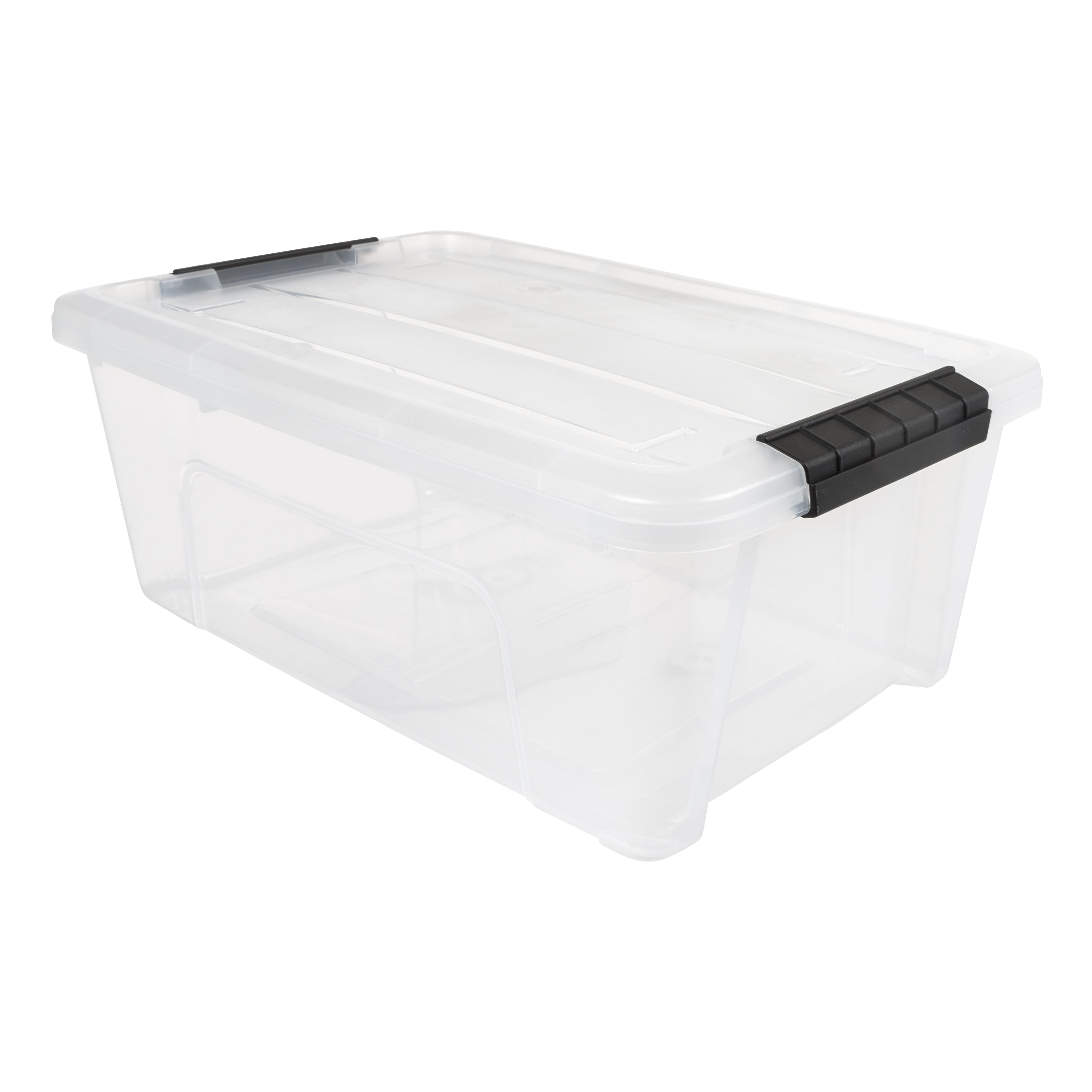 IRIS® 13.5qt. Buckled Clear Boxes with Clear Buckle Lids, 6ct.