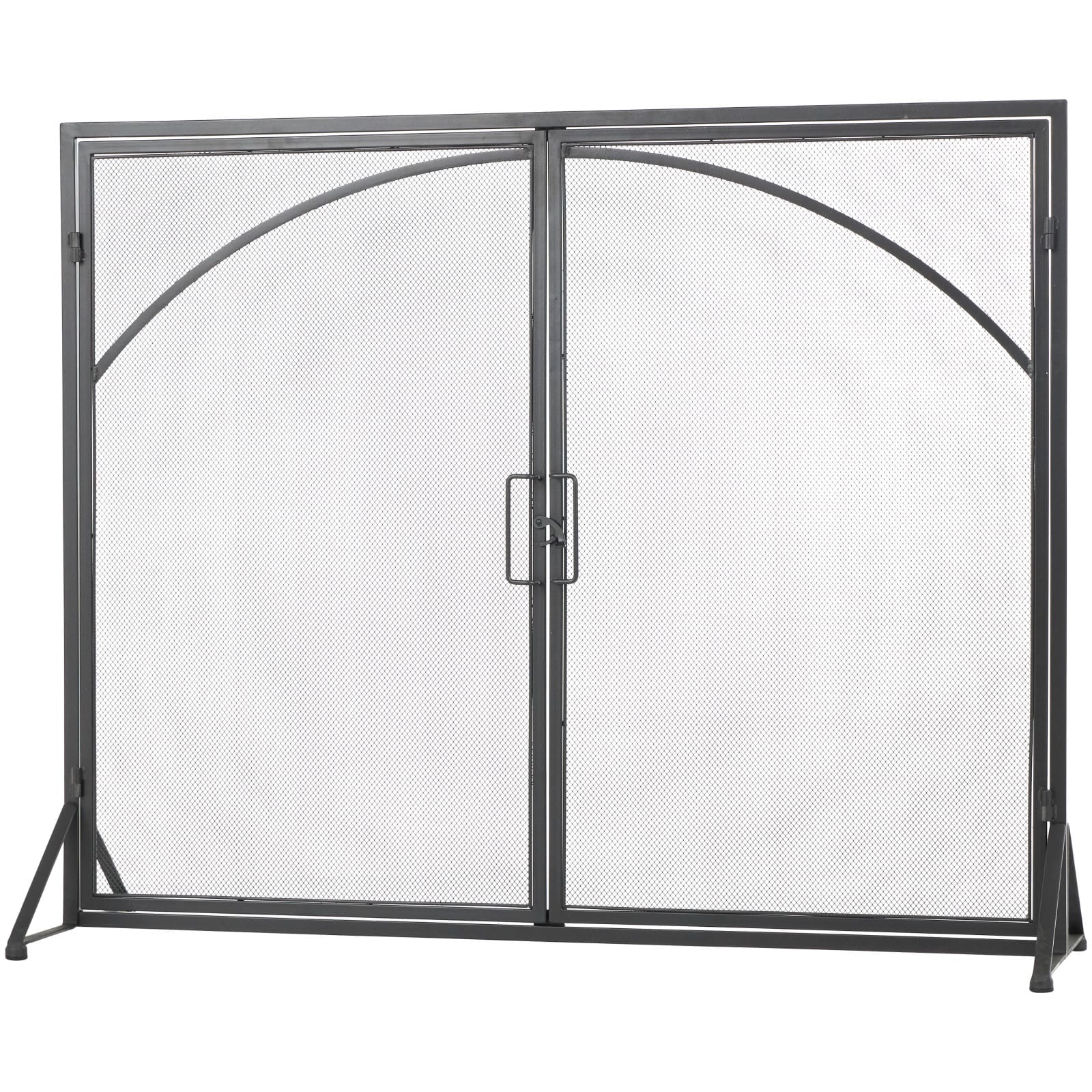 39" Black Metal Minimalistic Single Panel Fireplace Screen