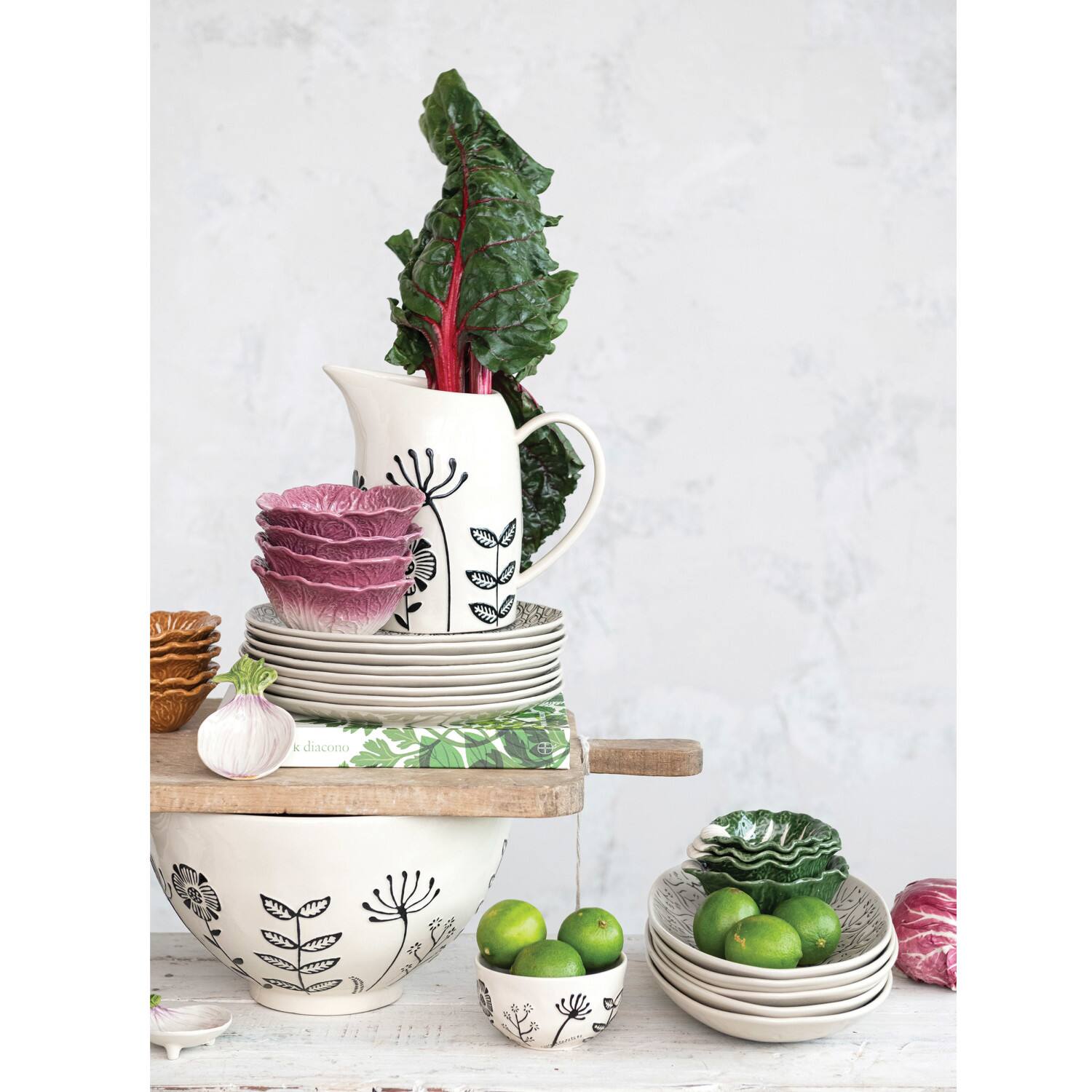 Hello Honey® 4.5" Floral Design Stoneware Compact Bowl Dinnerware, 4ct.
