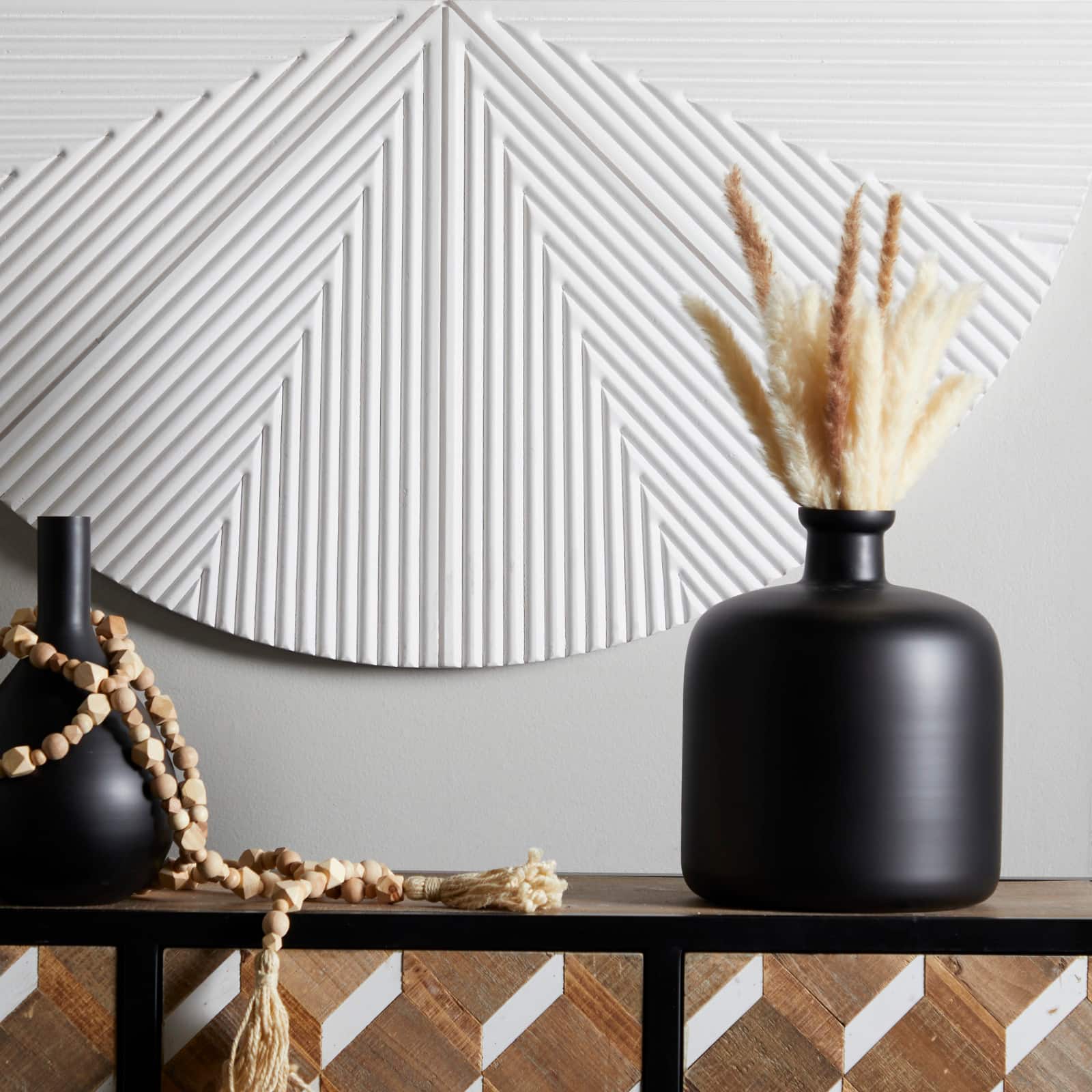 Black Glass Vase 10" x 10" x 12"