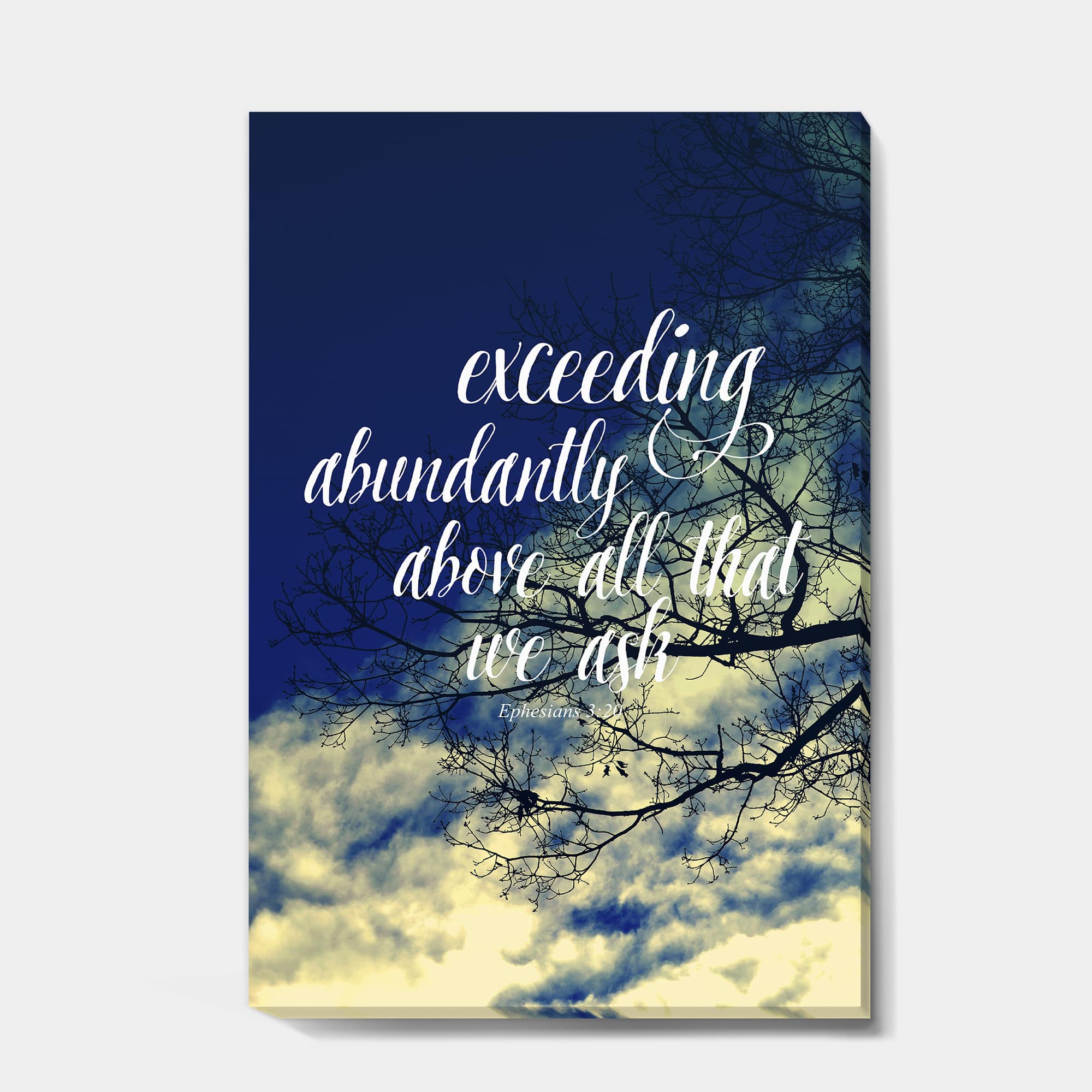 Designart - Bible Quote Ephesians 3:20 - Cottage Premium Canvas Wall Art