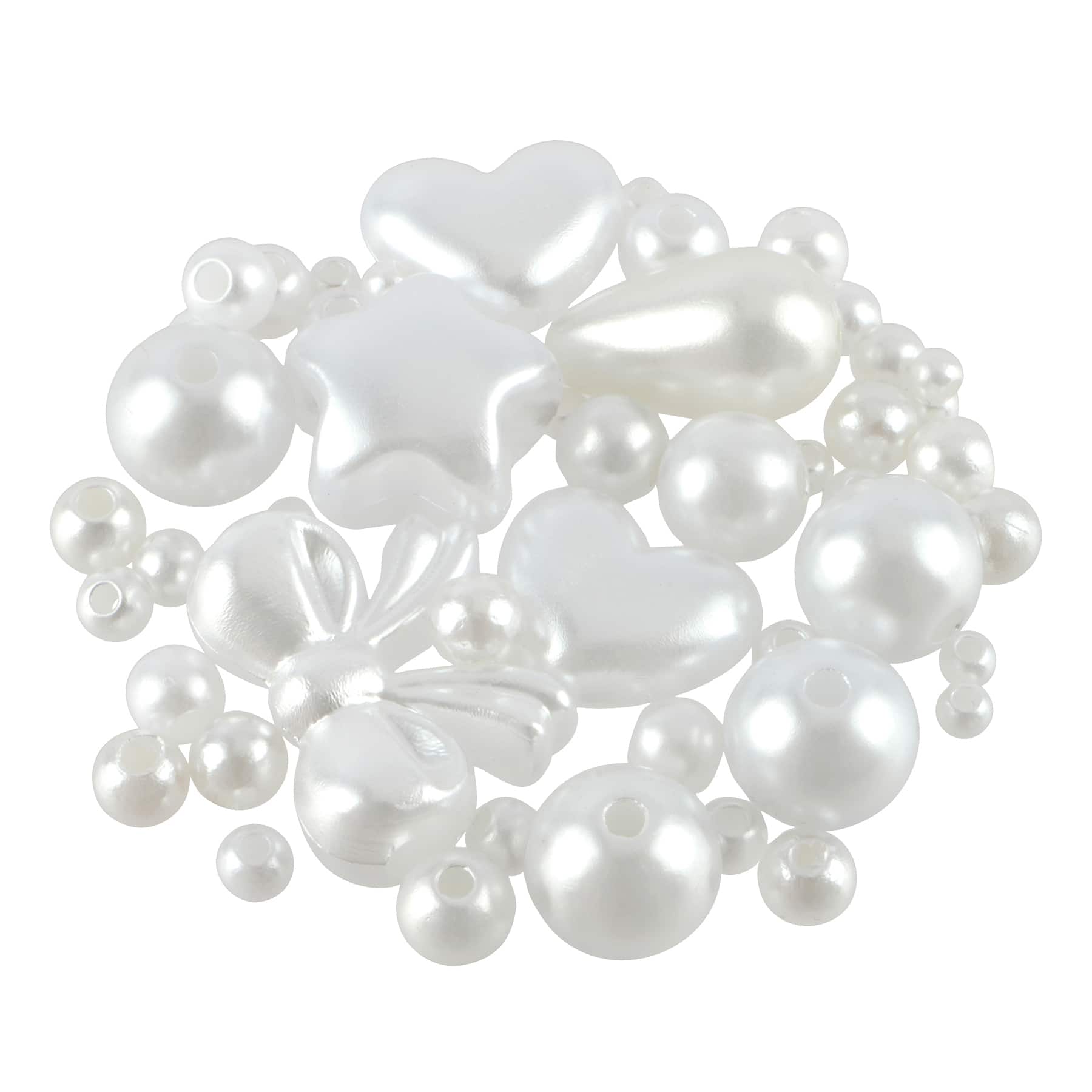 Mixed White Pearl Plastic Craft Beads, 800ct. by Bead Landing™