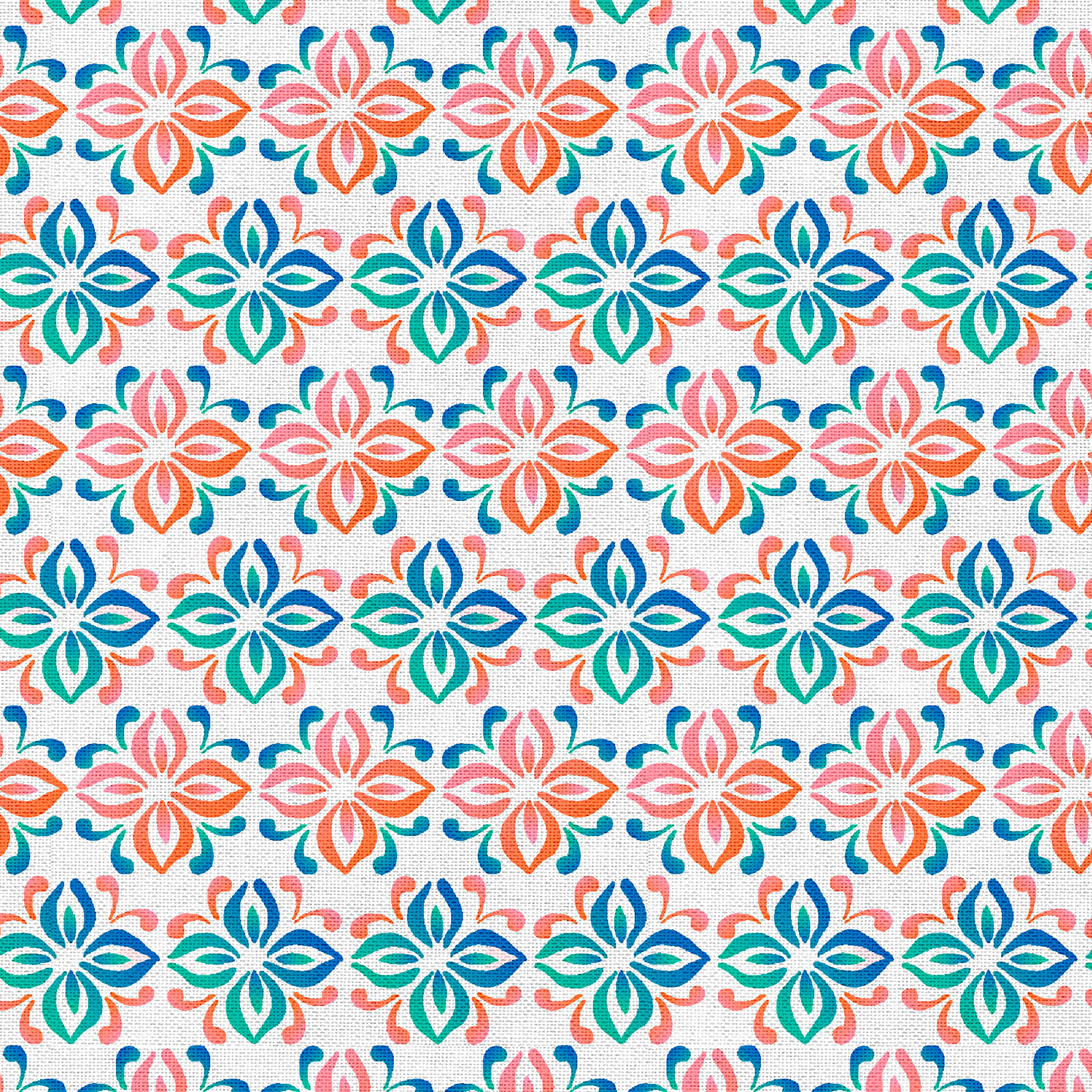 Fabric Editions White Belle Geometric Cotton Fabric