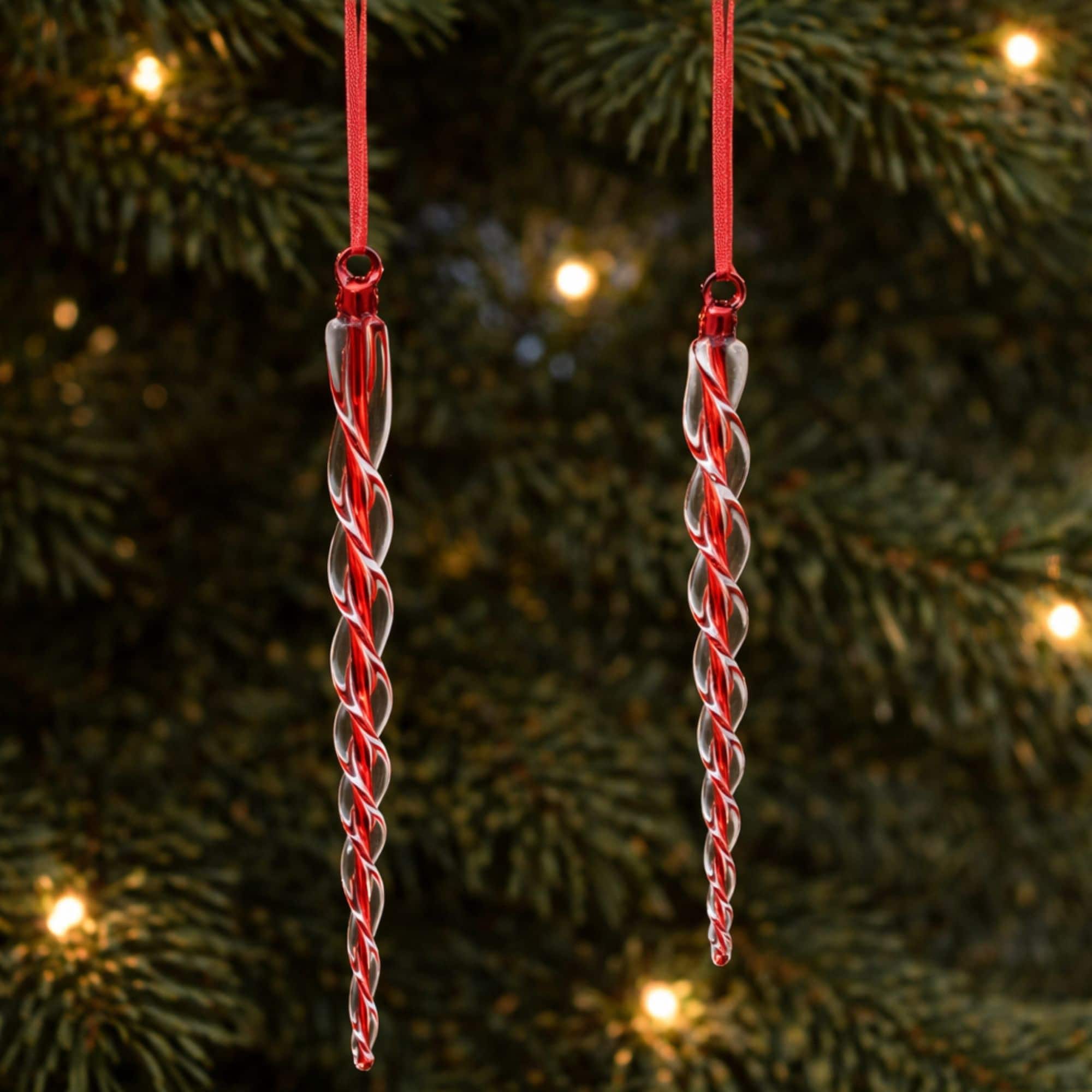 Melrose Icicle Glass Ornaments Set