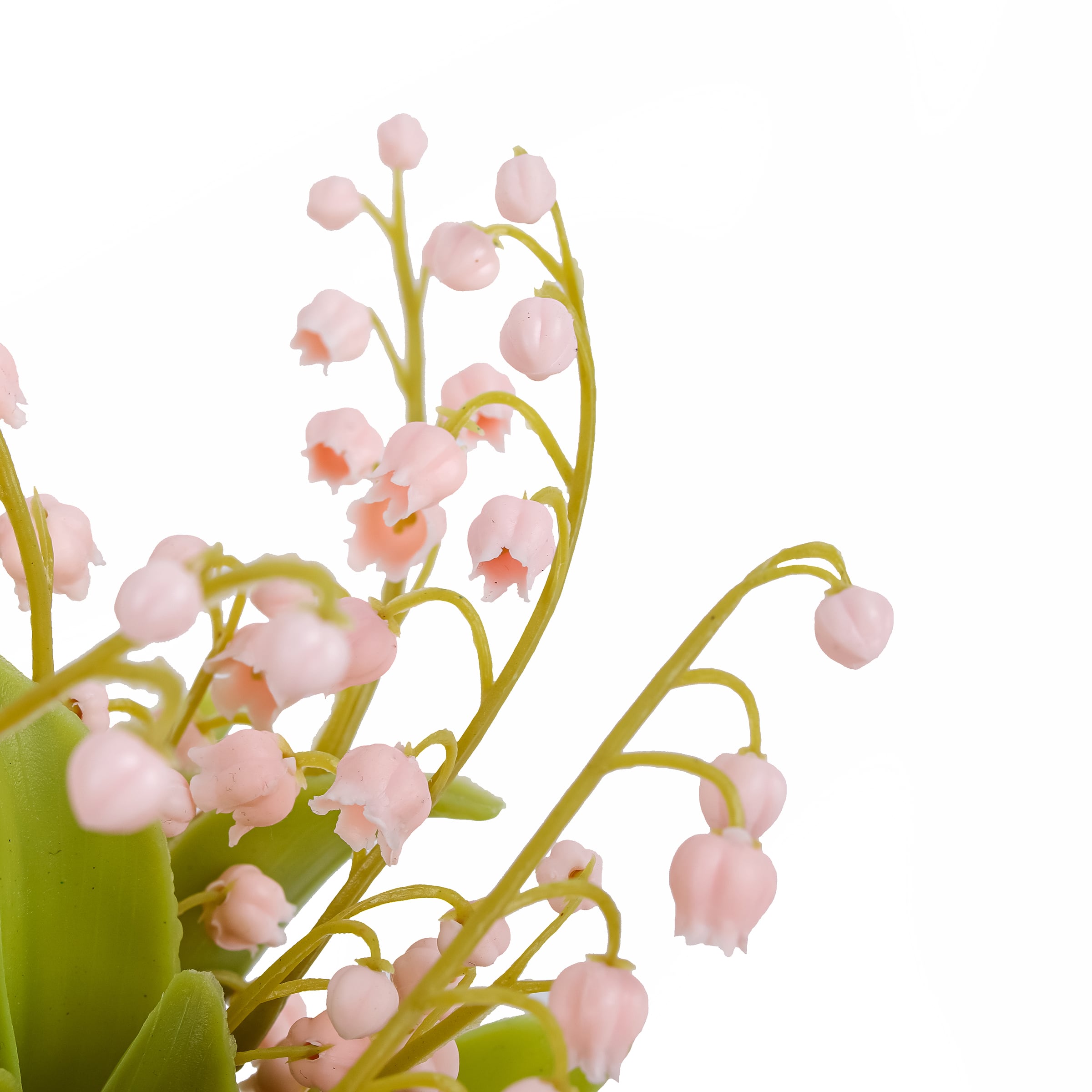 11" Lily-Of-The-Valley Flowers In White Basket