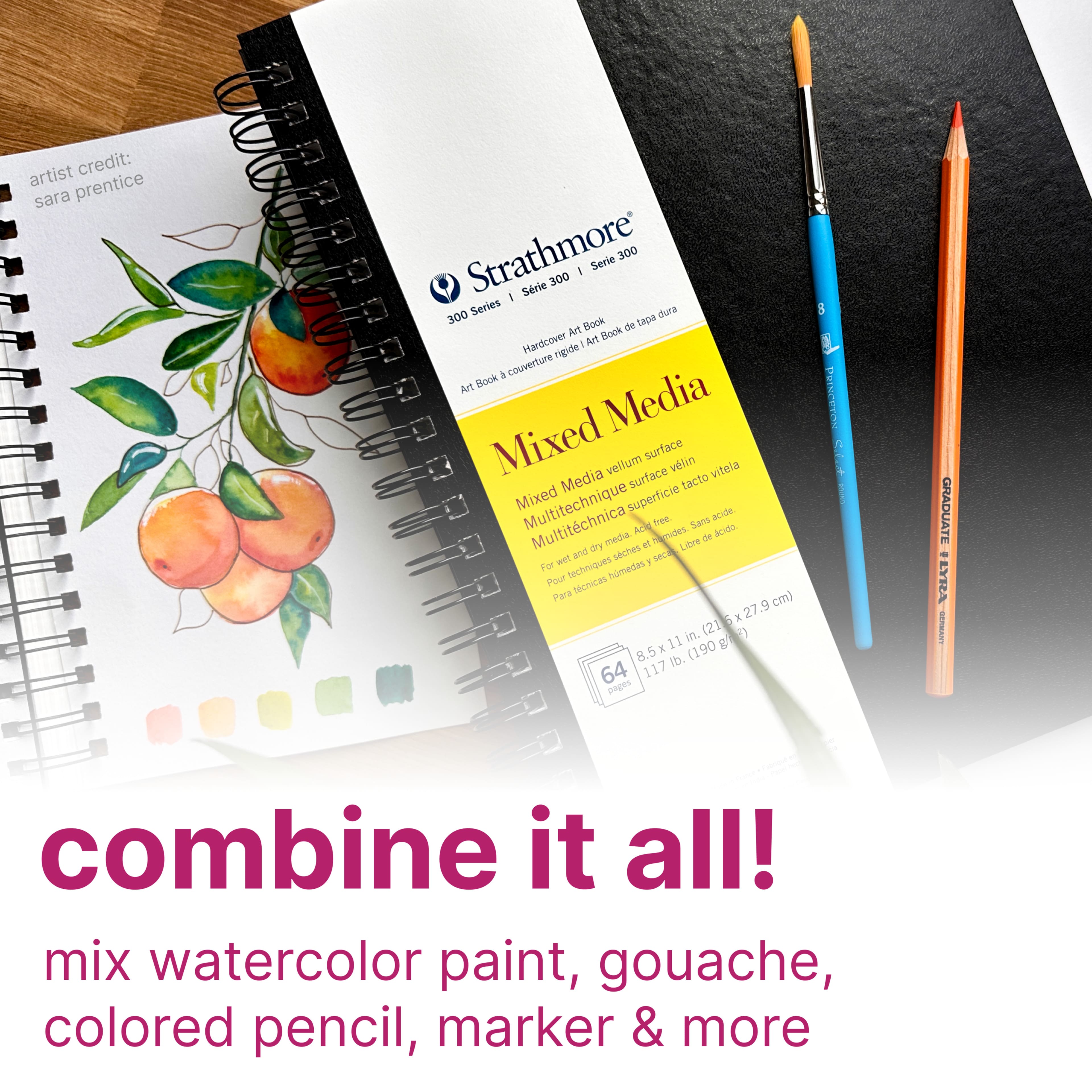 Strathmore® 300 Series Mixed Media Hardcover Art Book, 8.5" x 11"