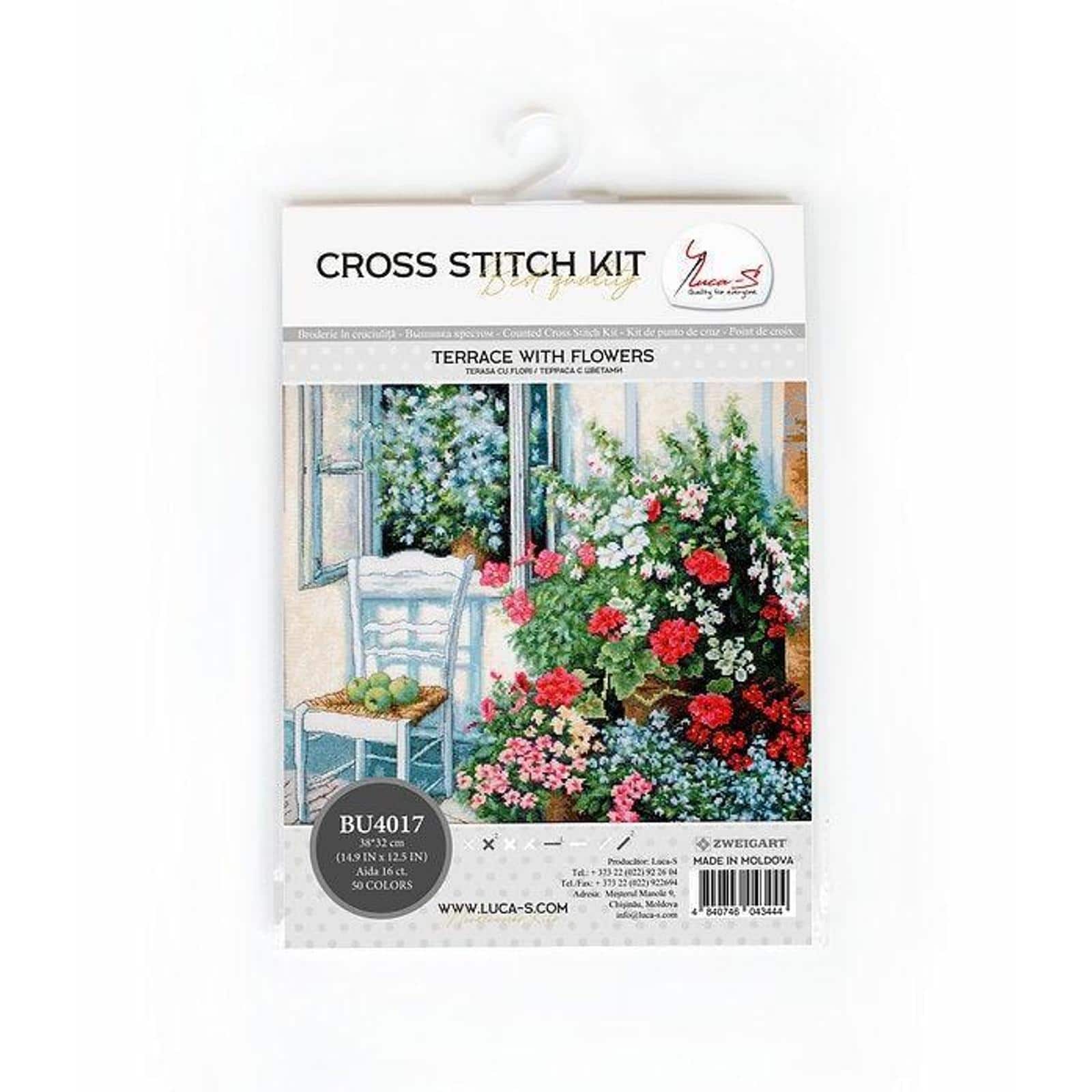 Luca-s Terrace With Flowers Counted Cross Stitch Kit