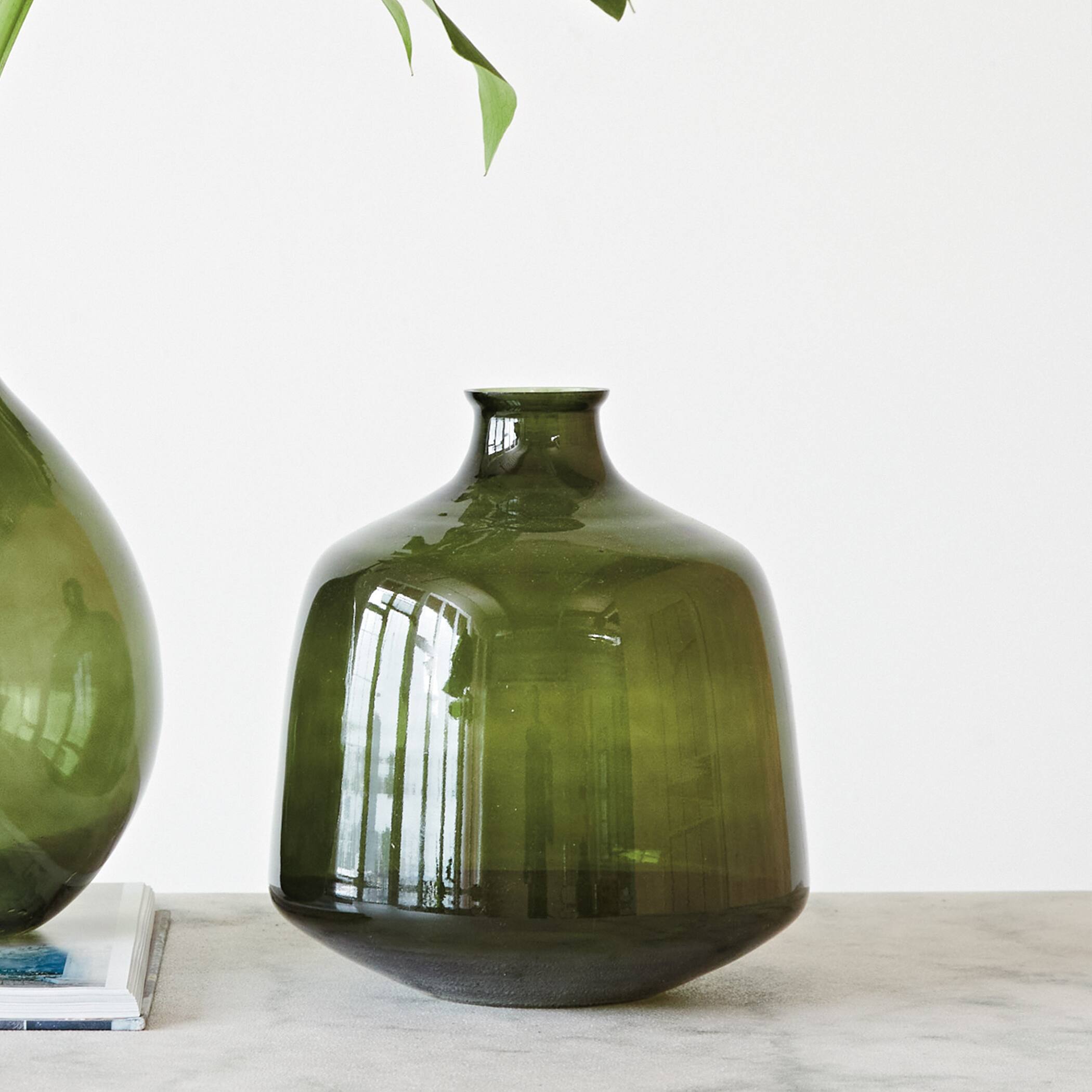 Hello Honey® 9.75" Green Glass Bud Vase