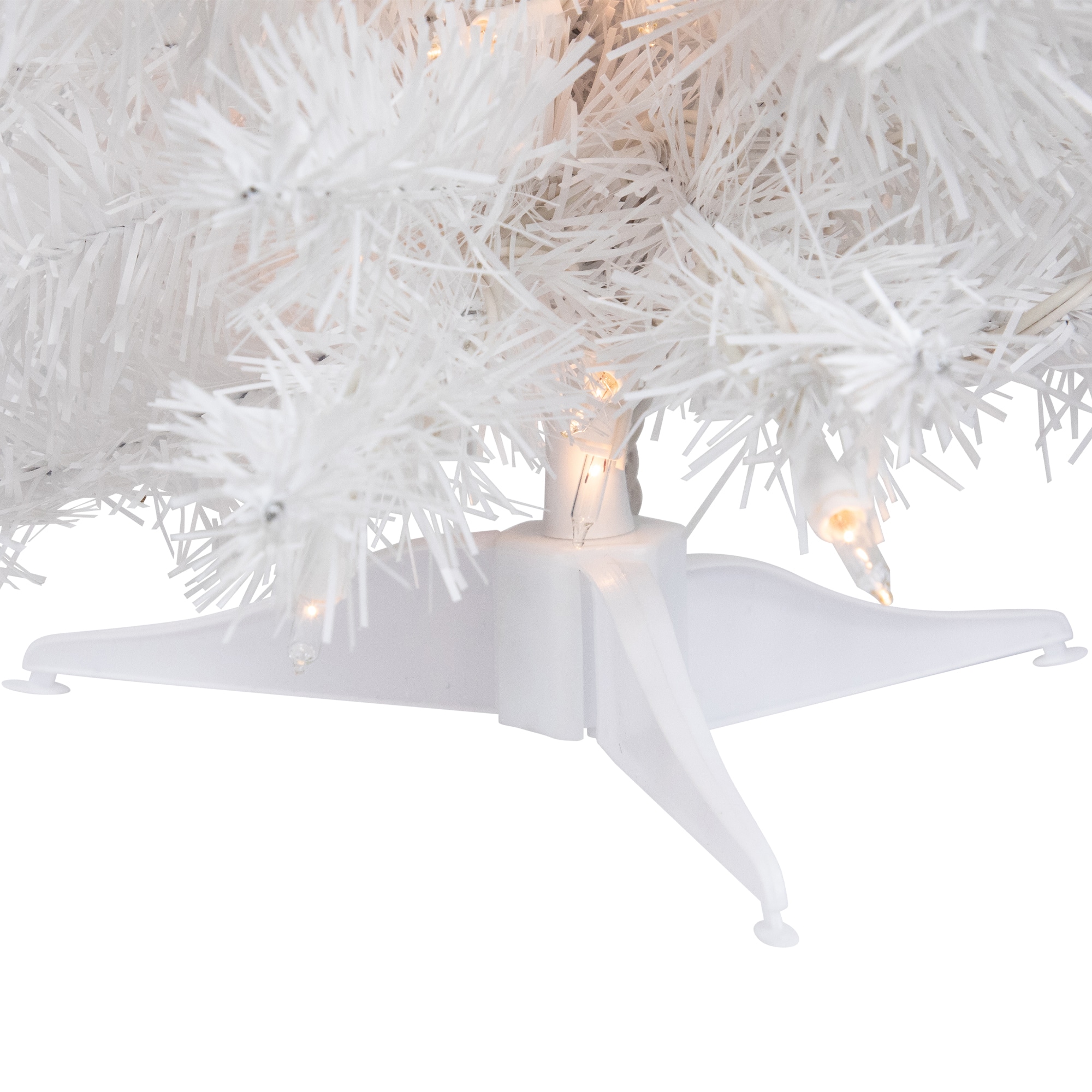 18" Pre-Lit Medium Snow White Artificial Christmas Tree, Clear Lights
