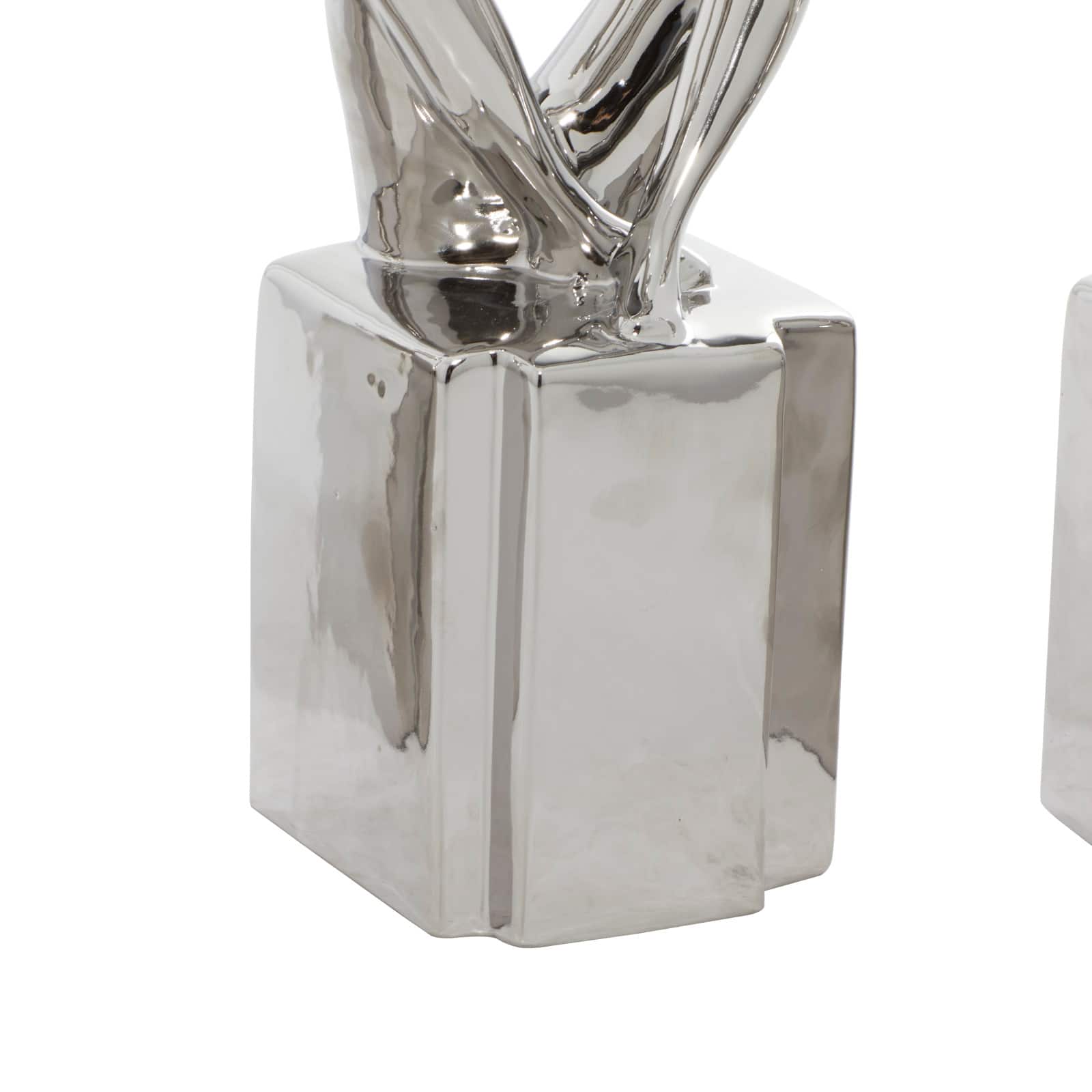 CosmoLiving by Cosmopolitan Silver Ceramic Sculpture Set