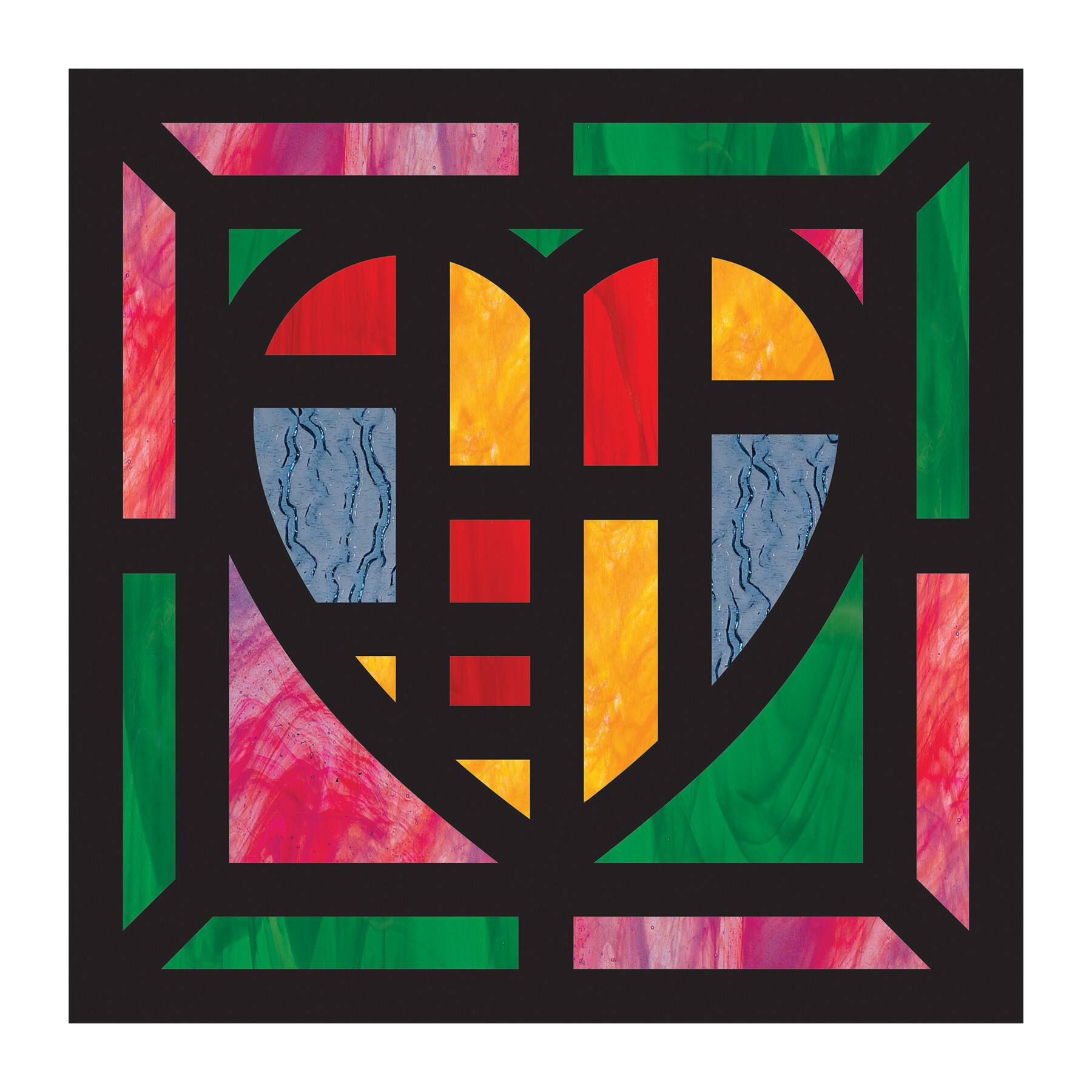 Roylco® Stained Glass Heart Cardstock Frames, 24ct.