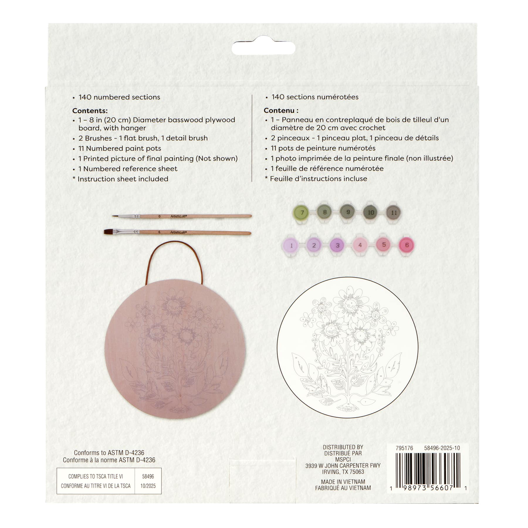 Folk Art Paint-by-Number Plywood Surface Kit by Artist's Loft®