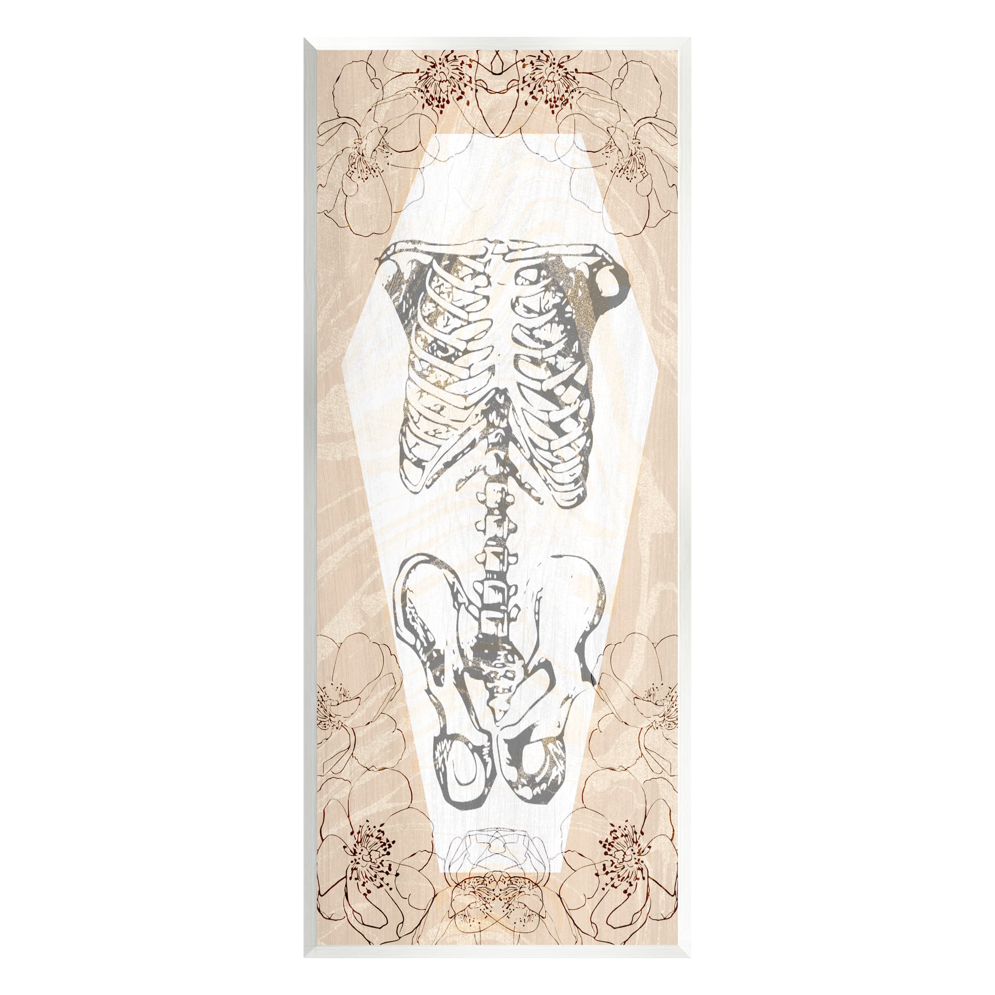 Stupell Industries Floral Skeleton Halloween Layered Wall Plaque Art
