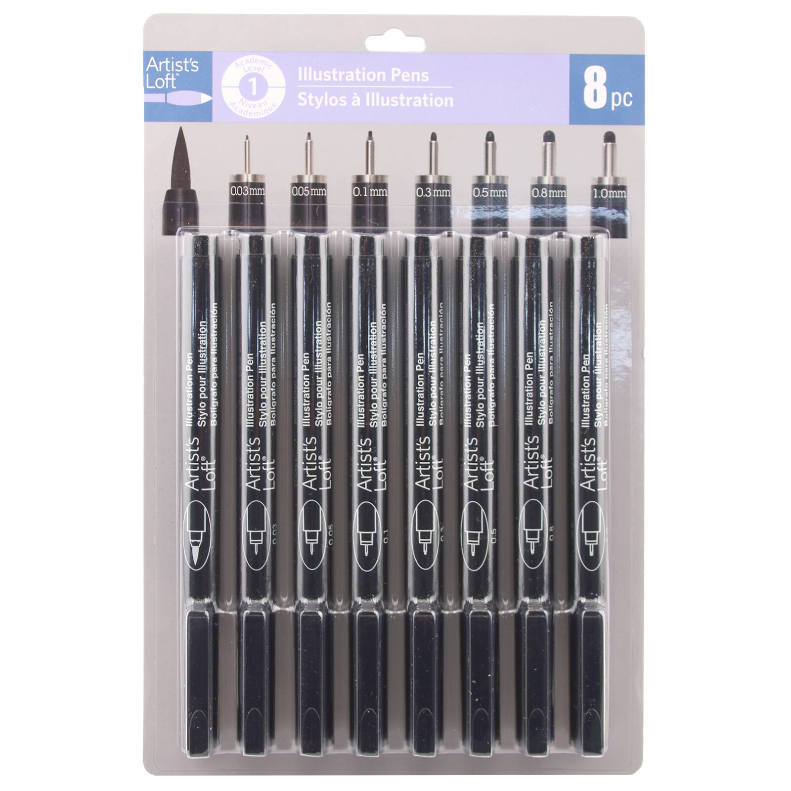 6 Packs: 8 ct. (48 total) Multi Tip Black Illustration Pen Set by Artist's Loft™