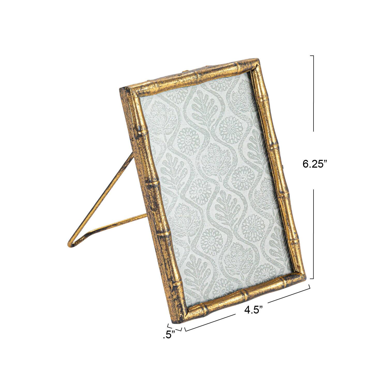 Hello Honey® Gold Colored Metal Bamboo Style Photo Frame