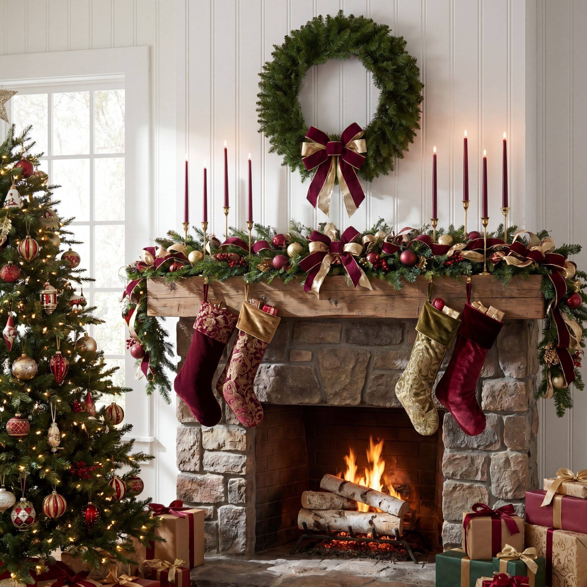 Nearly Natural 24" Artificial Green Pine Christmas Wreath