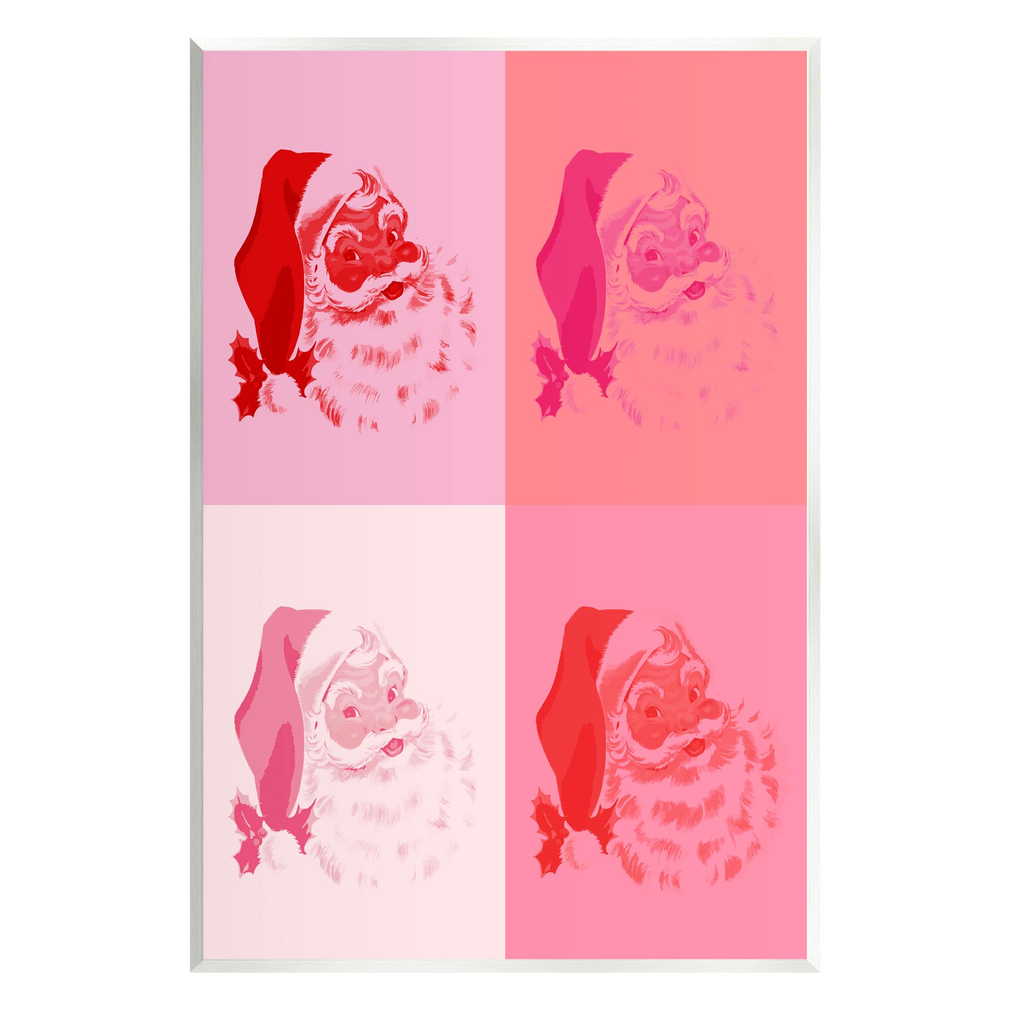 Stupell Industries Pop Style Pink Santa Claus Wall Plaque Art