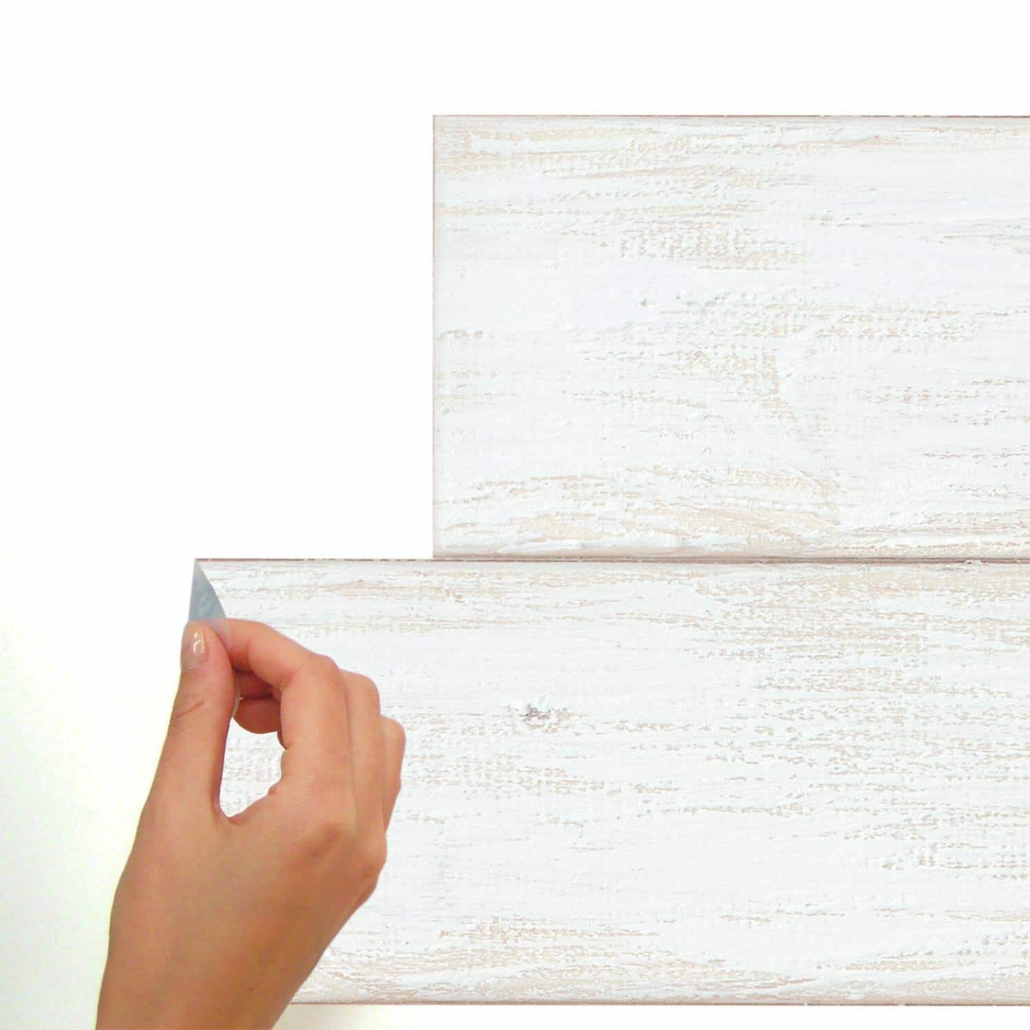 RoomMates White & Light Blue Shiplap Wood Plank Peel & Stick Giant Wall Decals