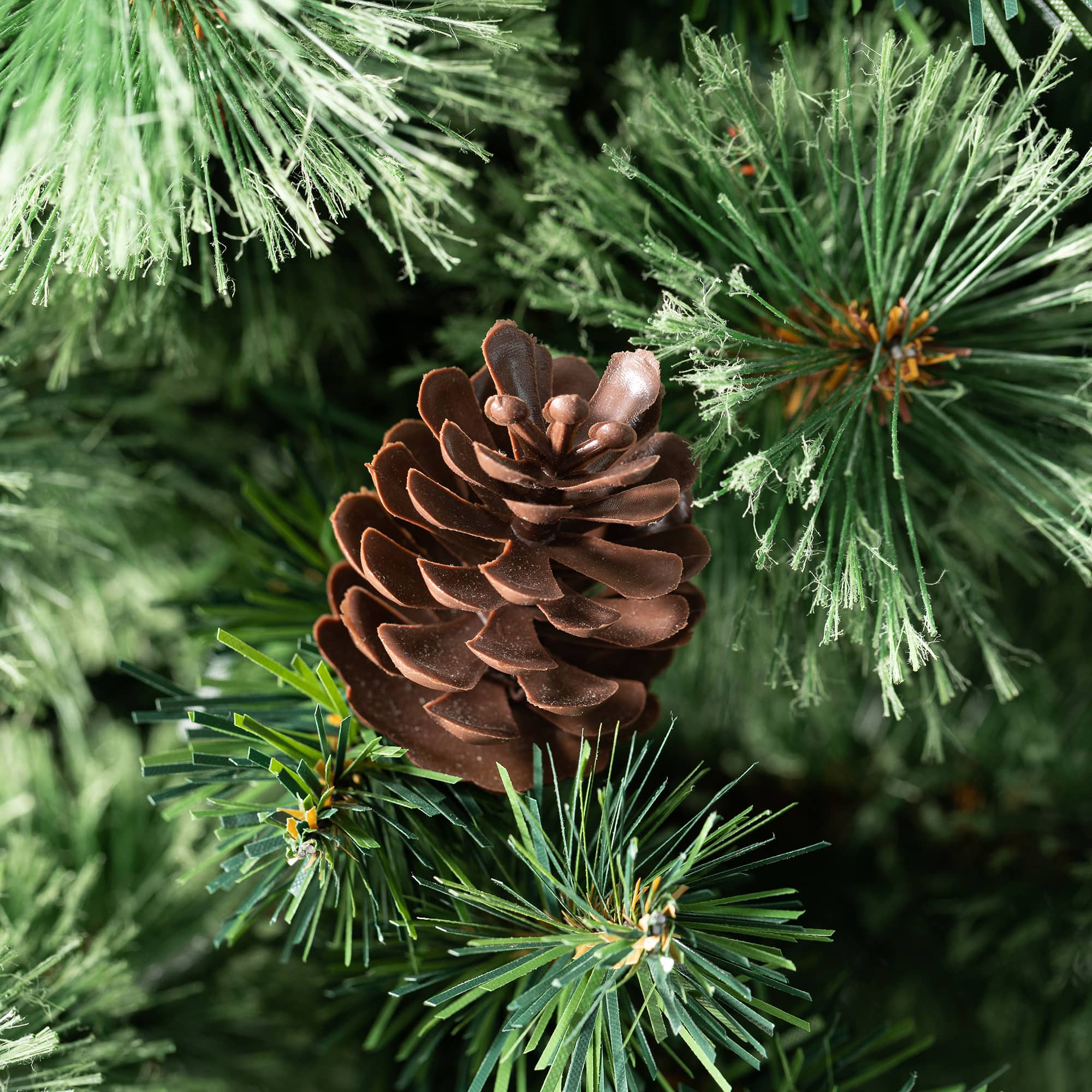 7ft. Pre-Lit Green Pine Artificial Christmas Porch Tree, Color Changing LED Lights