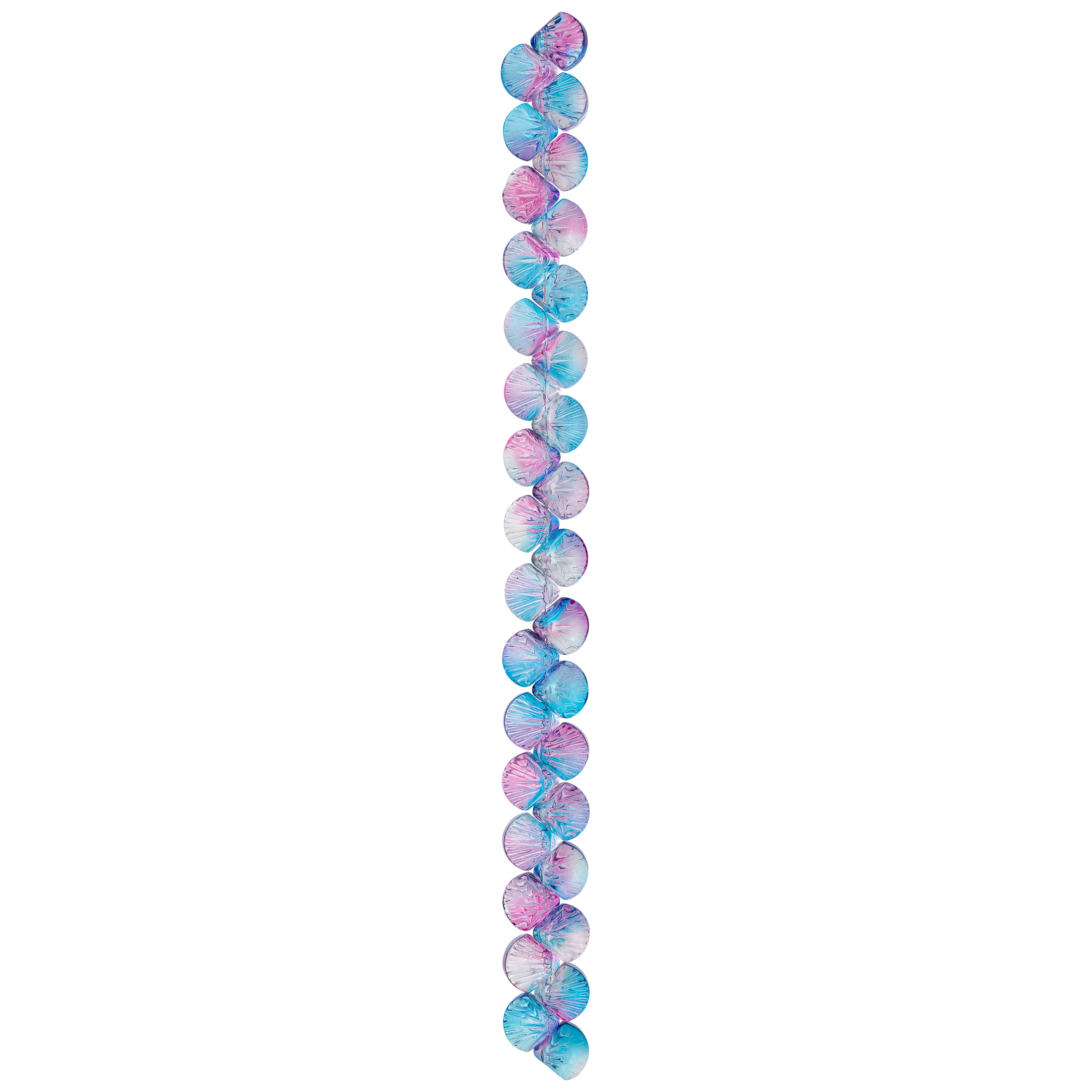 12 Pack: Pink & Blue Glass Shell Beads, 10mm by Bead Landing™