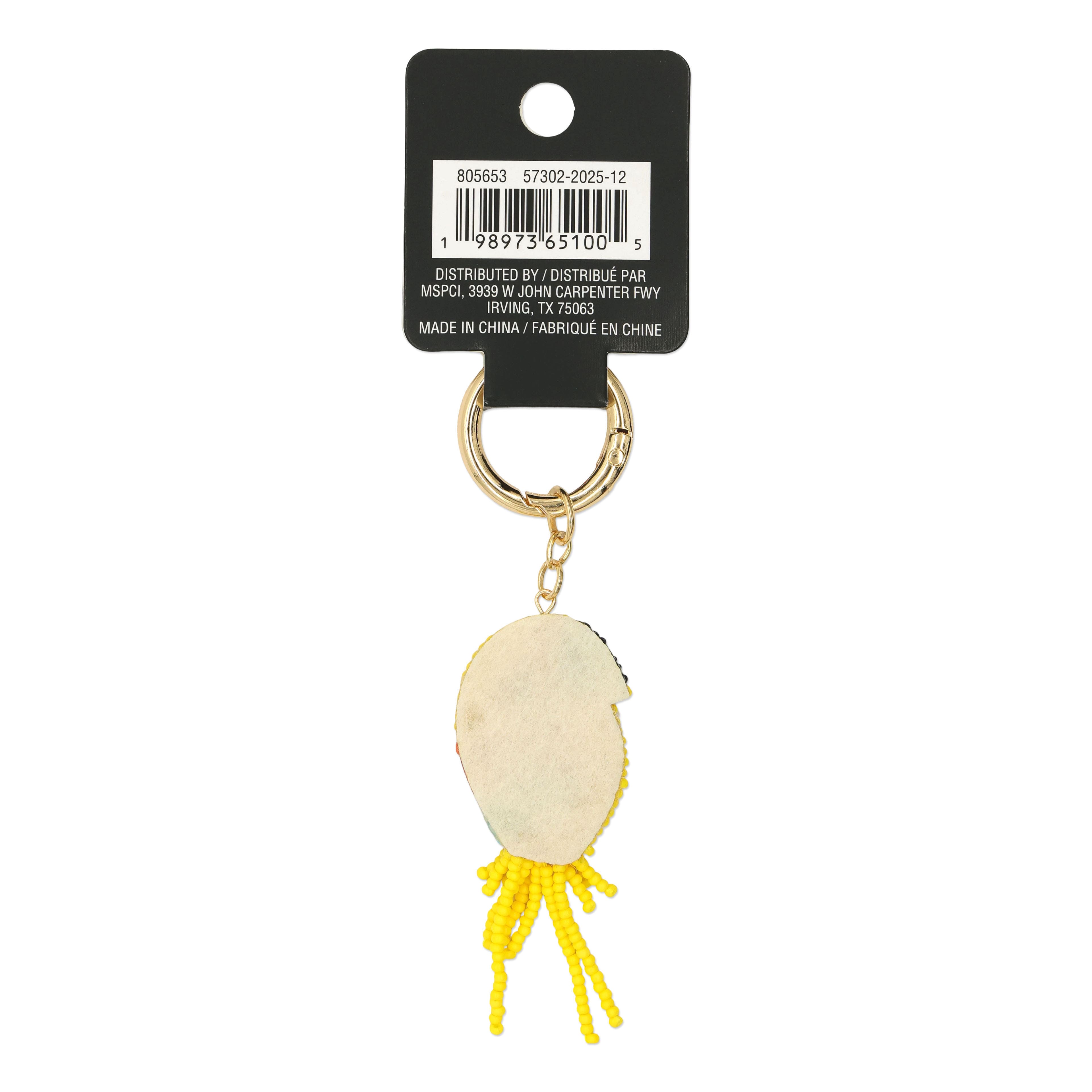 Summer Beaded Yellow Parrot Bag Charm by Make Market®
