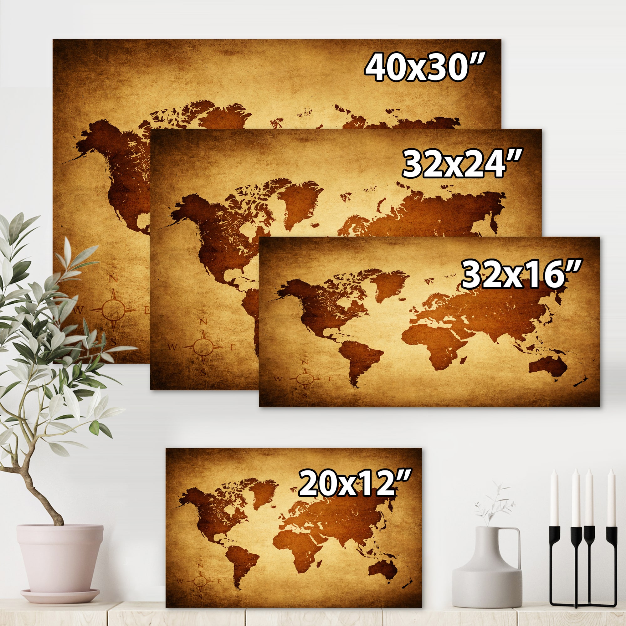 Designart - Ancient Map of The World VI