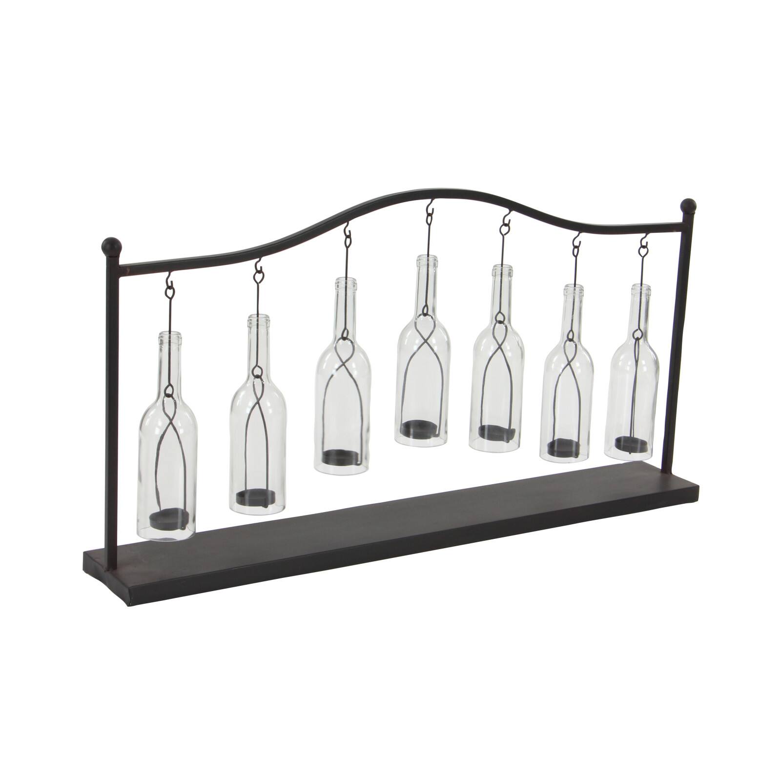 36" Black Iron Farmhouse Candle Holder Lantern