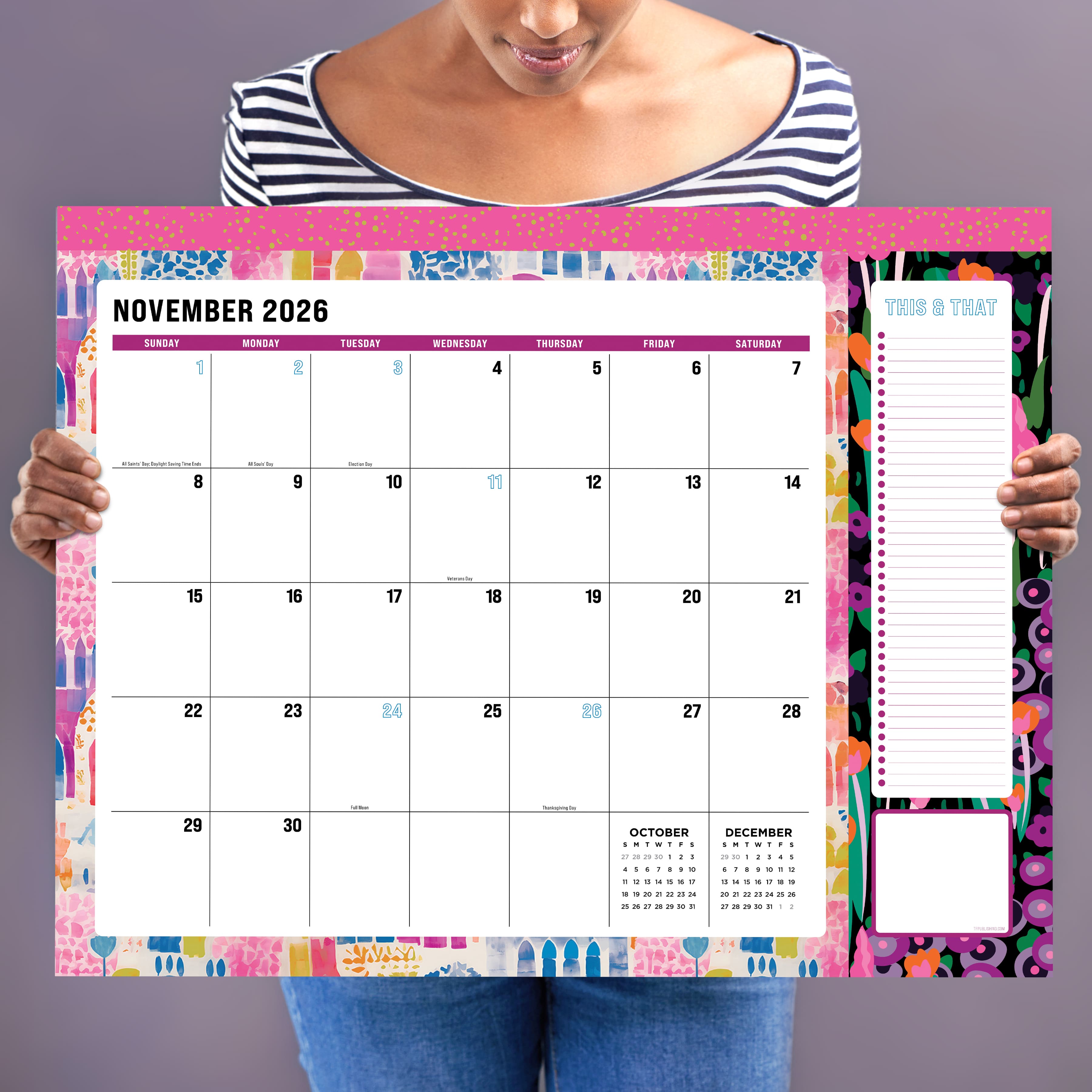 TF Publishing 2026-27 Maximal Mirage Desk Pad Monthly Blotter Calendar