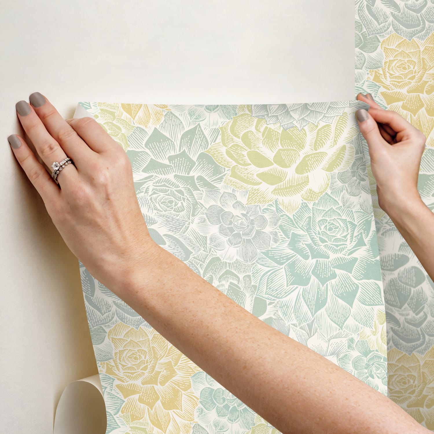 RoomMates Mr. Kate Succulent Plant Peel & Stick Wallpaper