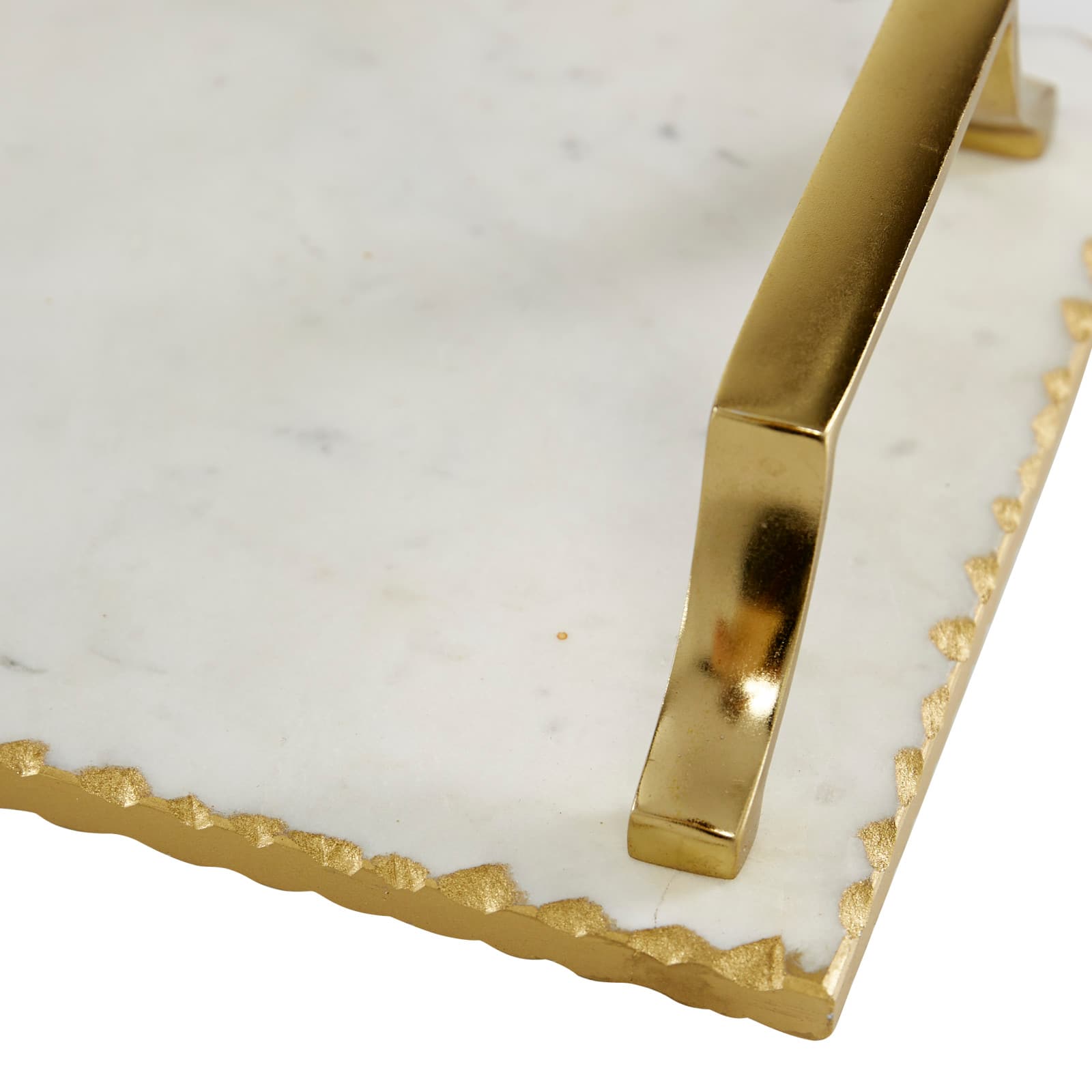 Set of 2" Gold Ceramic Glam Tray, 16", 13"