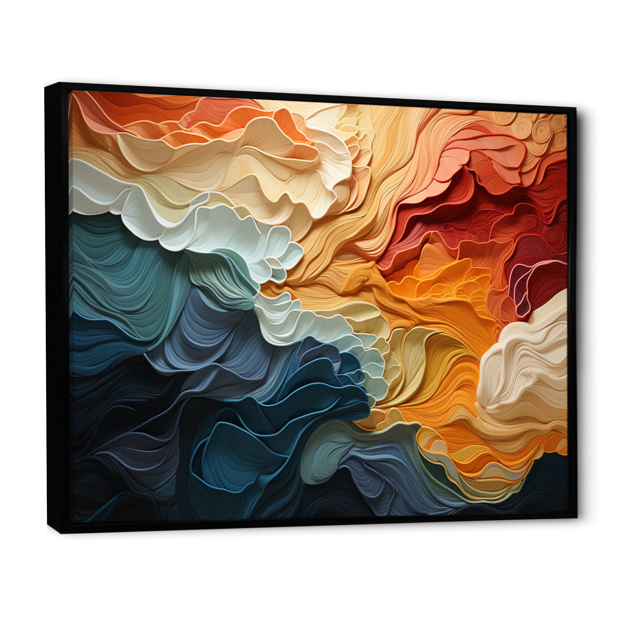 Designart "Biomorphism Organic Forms V" Modern Framed Wall Art Living Room