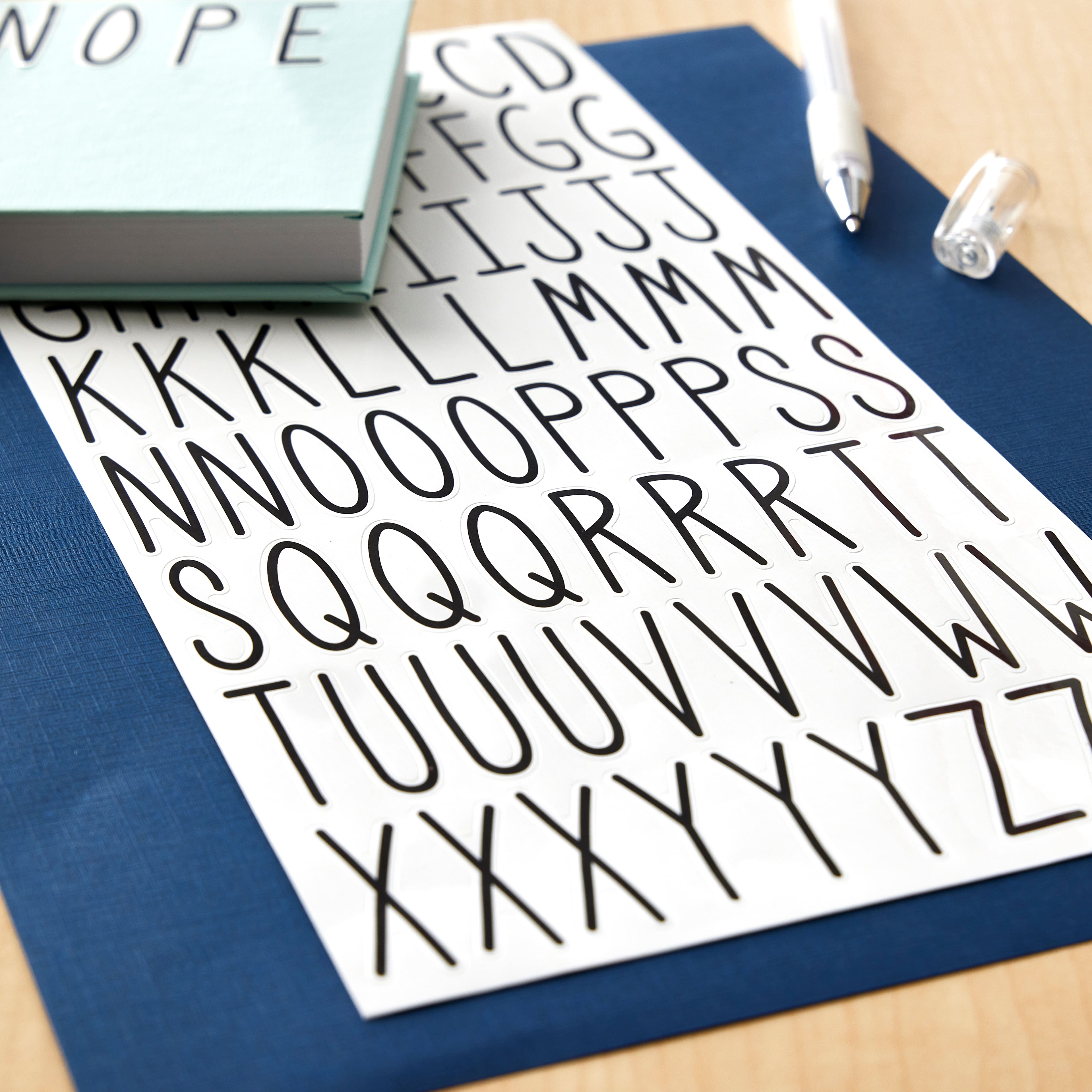 12 Pack: Black Narrow Alphabet Stickers by Recollections™