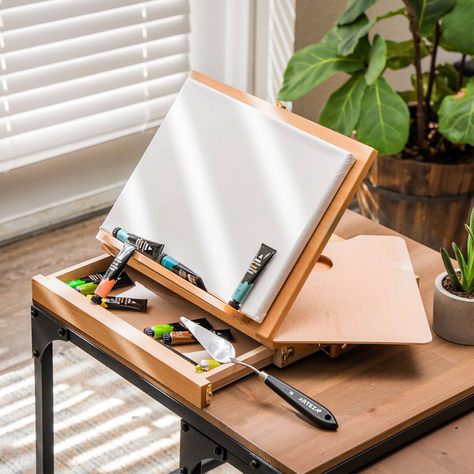 Arteza® Adjustable Wood Desktop Table Easel with Drawer