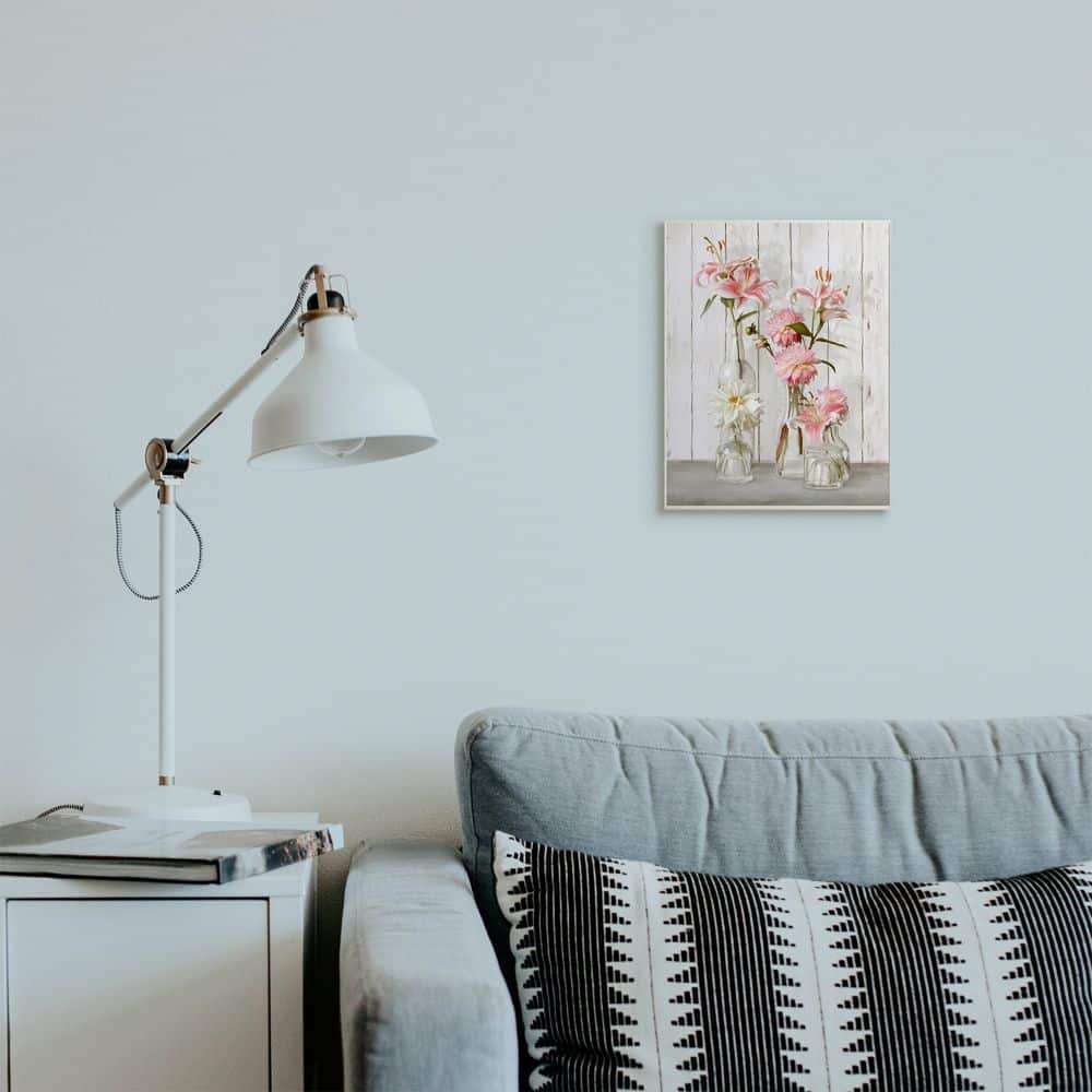 Stupell Industries Spring Pink Florals in Glass Jars Wall Plaque