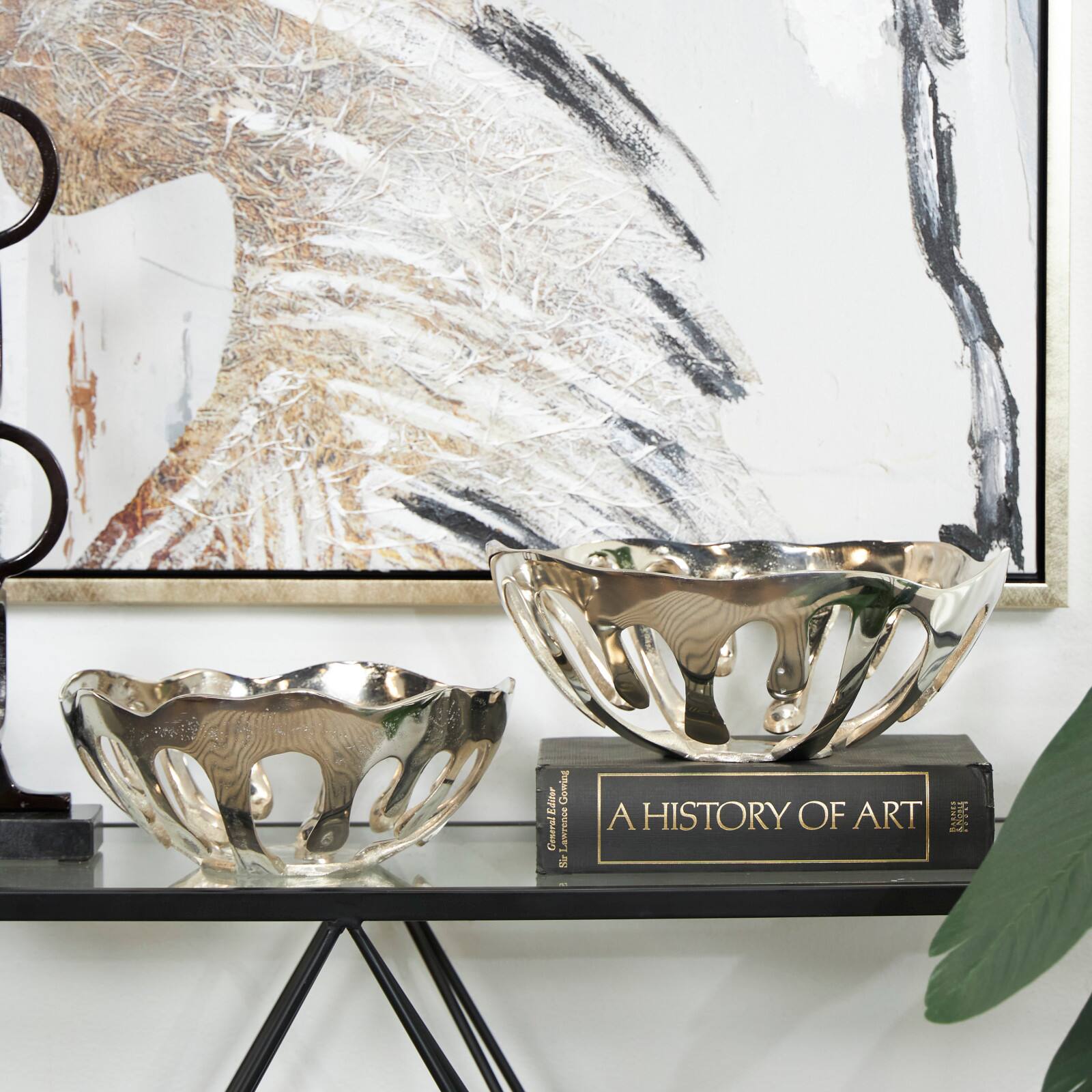 Aluminum Drip Decorative Bowl Set with Open Frame Design