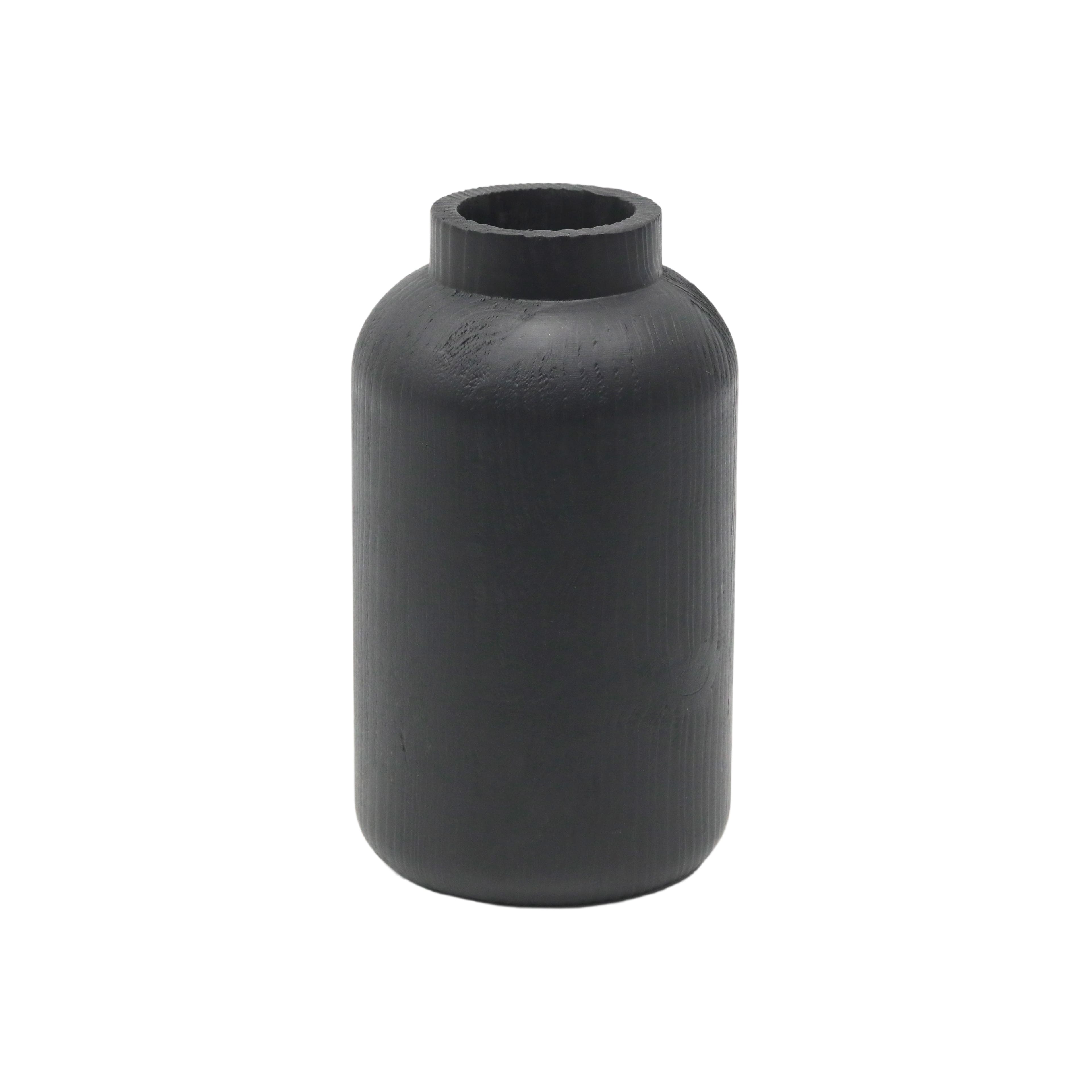 Black Wooden Vase by Ashland