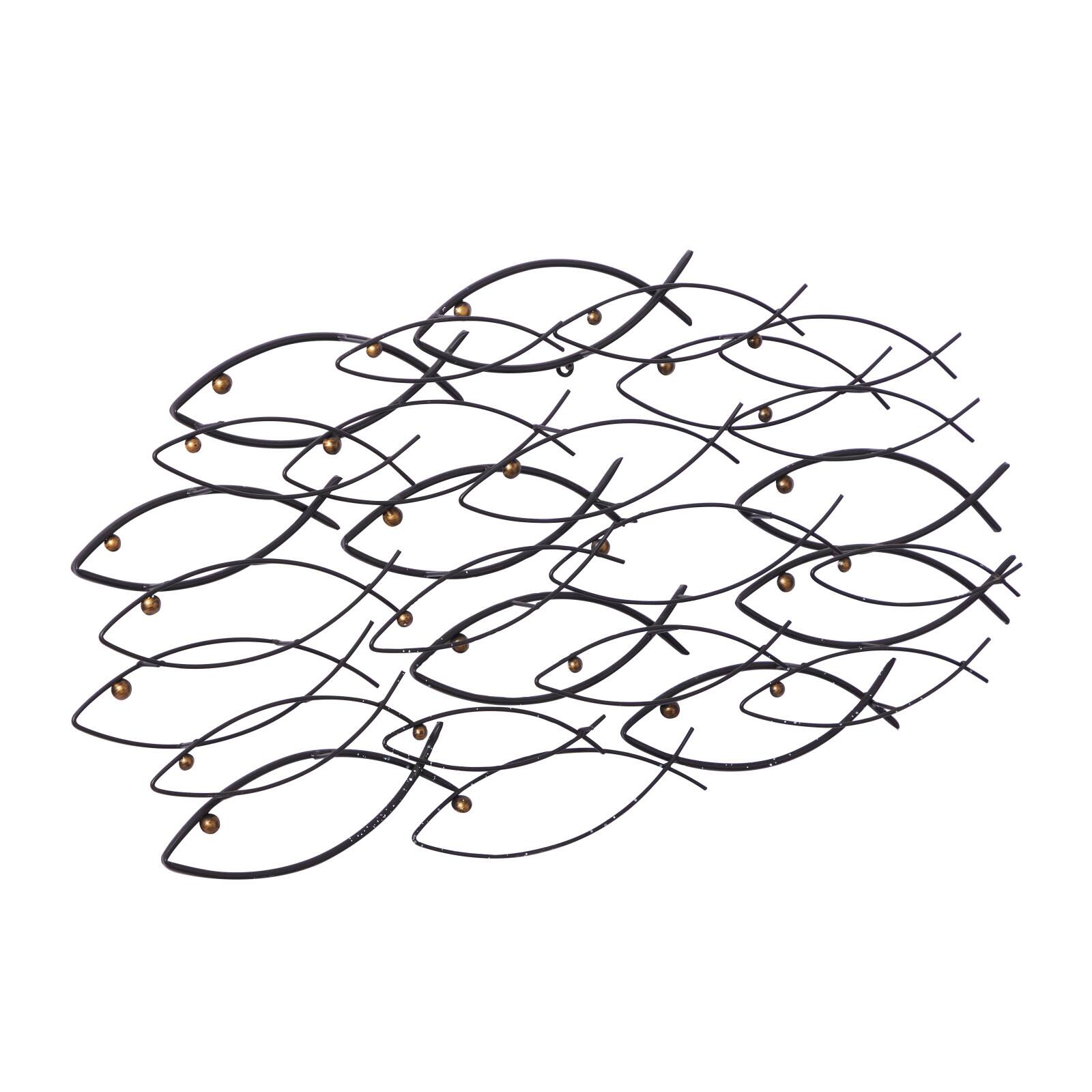 39" Dark Gray Metal Coastal Fish Wall Décor
