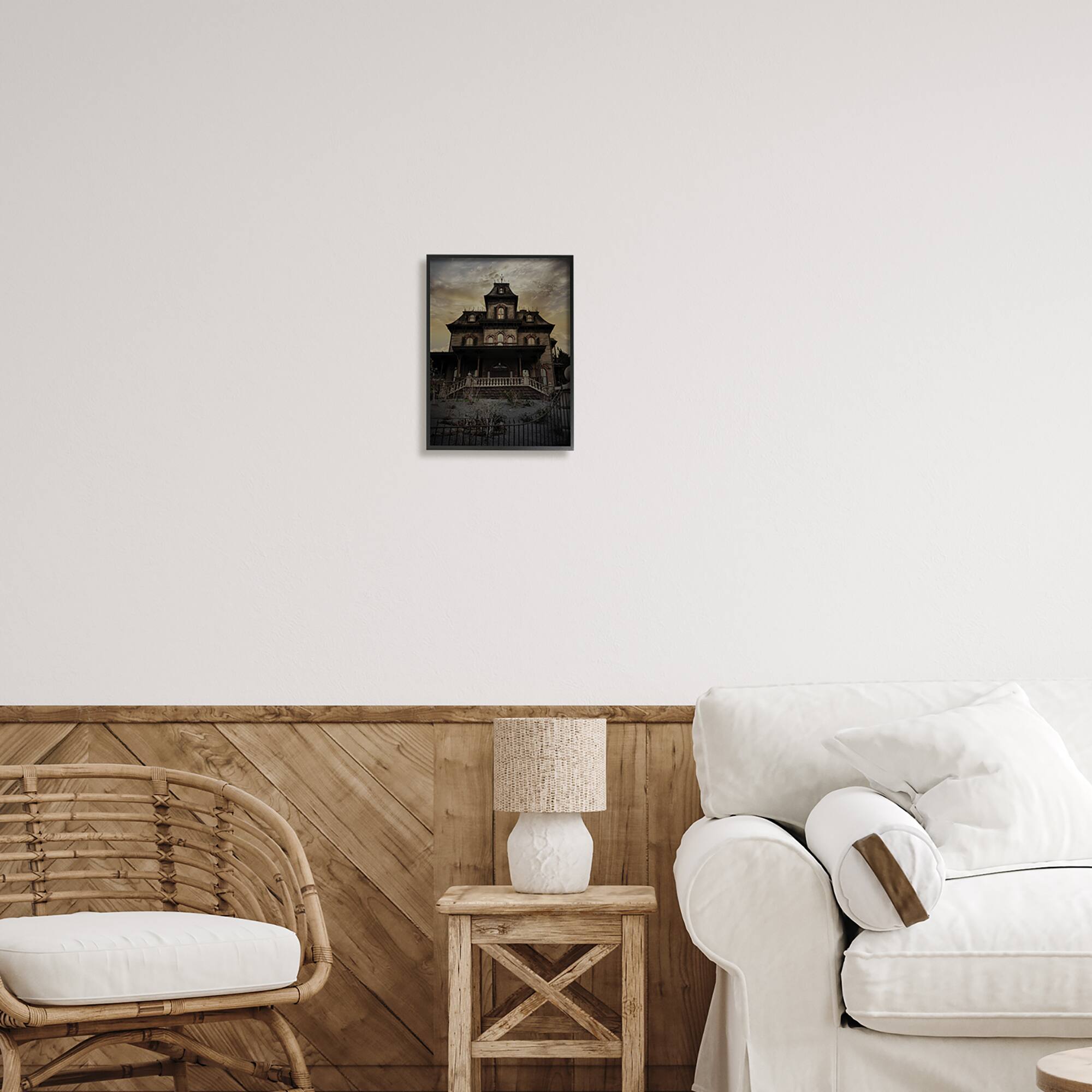 Stupell Industries Haunted House Landscape Framed Giclee Art